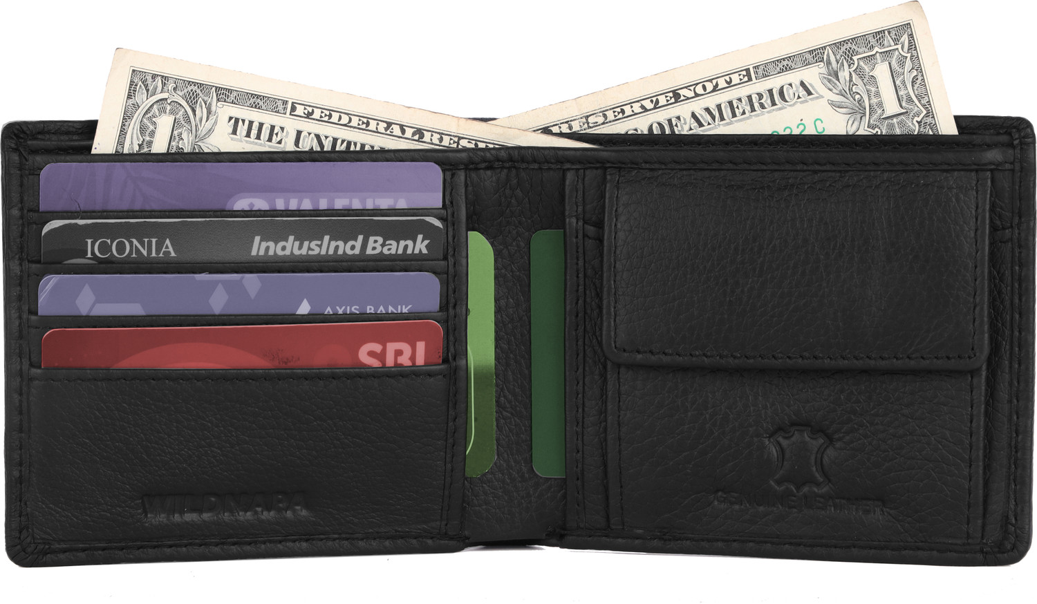 Image of WILD NAPA Men Black Genuine Leather Wallet