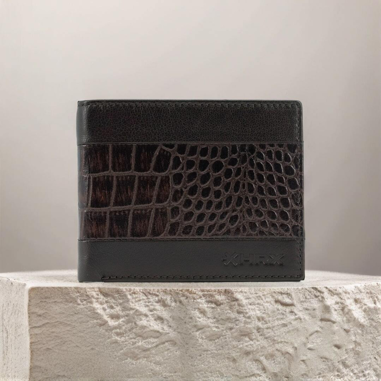 HRX by Hrithik Roshan Men Casual Brown Genuine Leather Wallet
