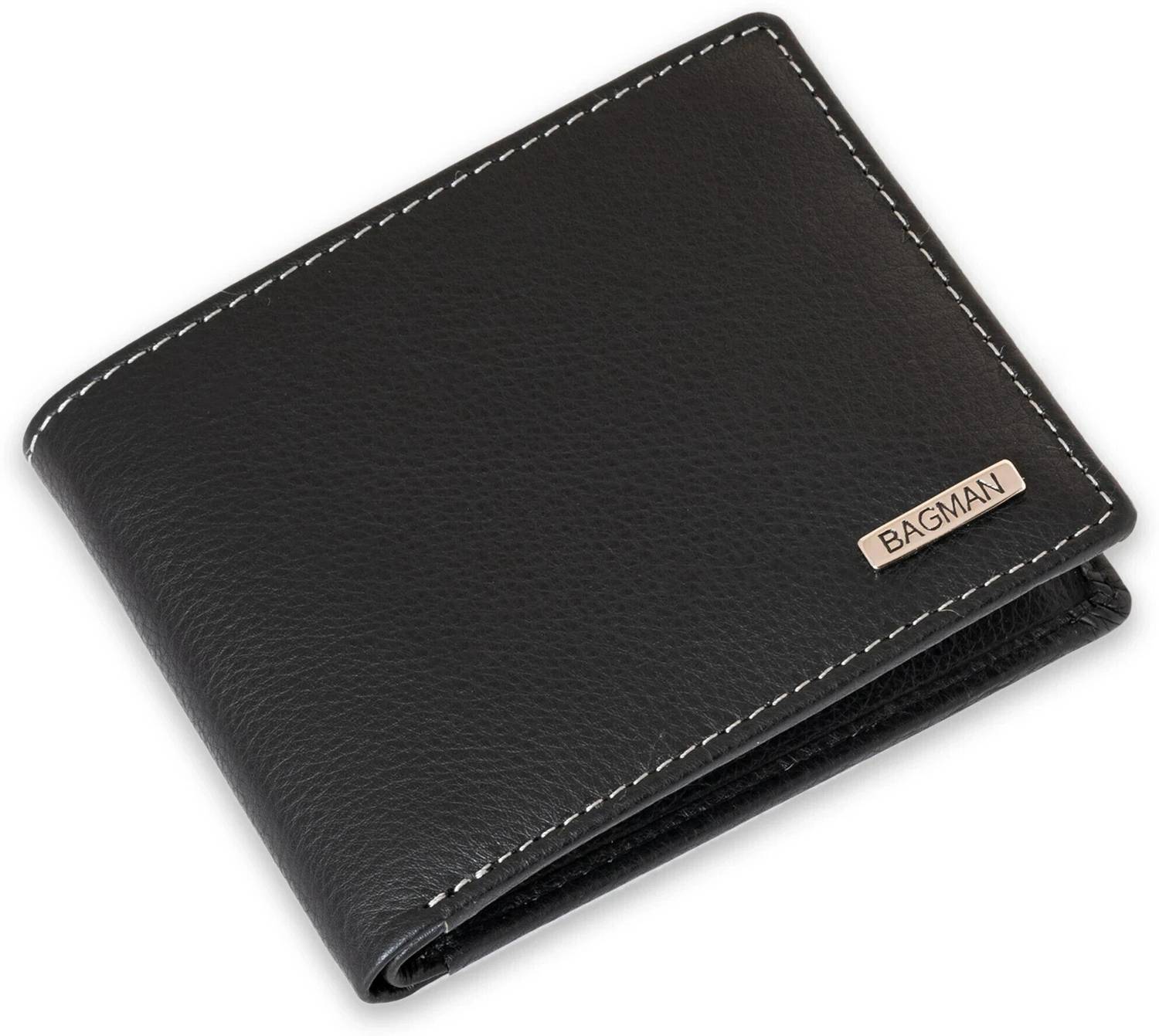 BAGMAN Men Casual Black Genuine Leather Wallet