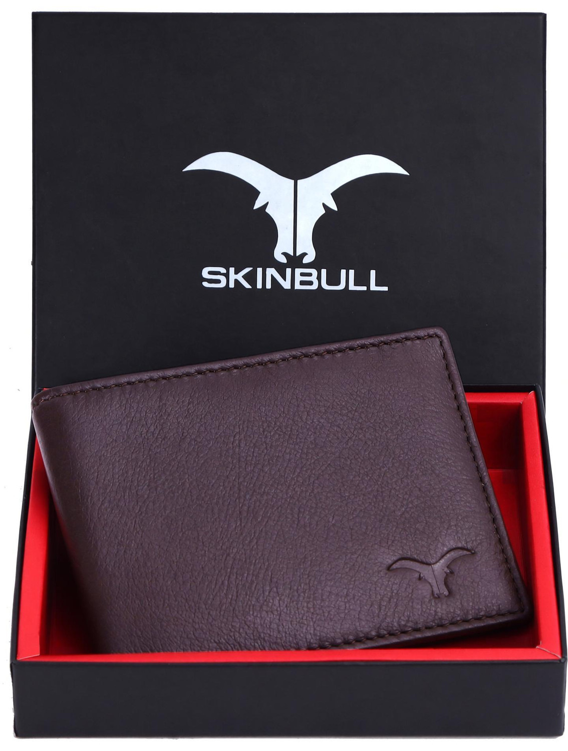 Image of SKINBULL Men Casual, Formal, Evening /Party Brown Genuine Leather RFID Wallet (5 Card Slots)