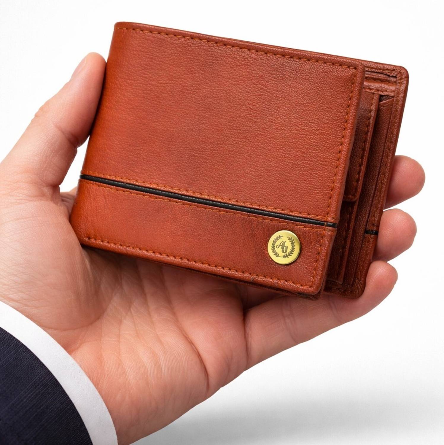 AJANTA Men Casual, Evening/Party, Formal Brown Genuine Leather Wallet