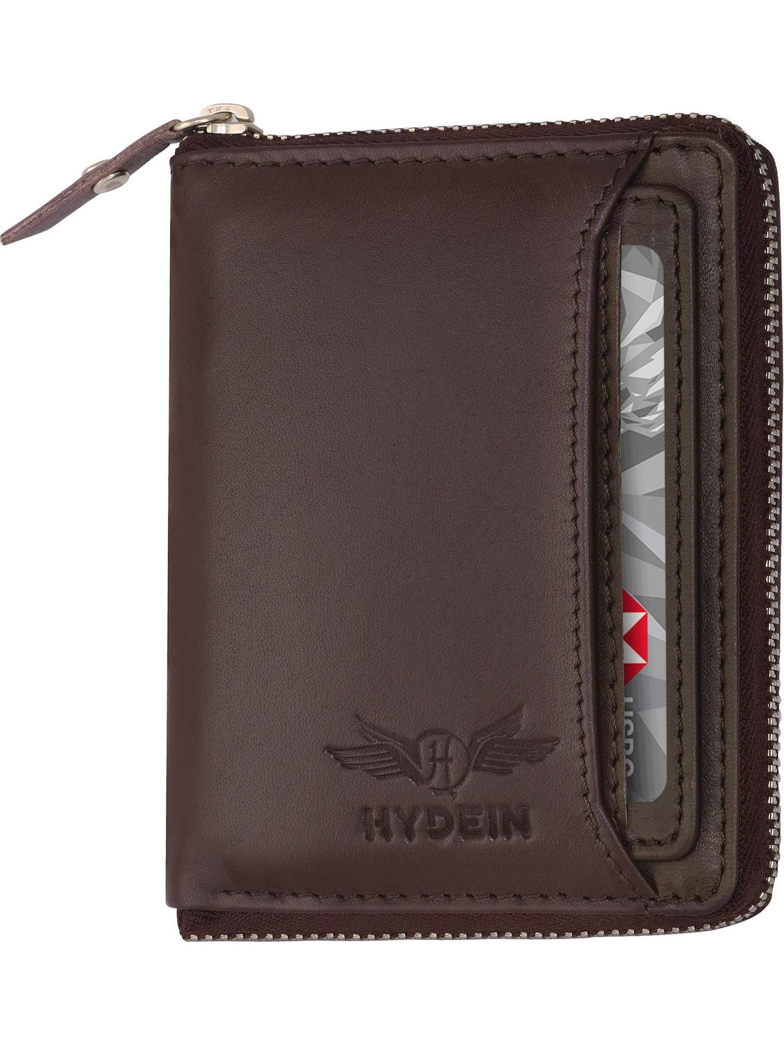 Image of HYDEIN Men Brown Genuine Leather Wallet