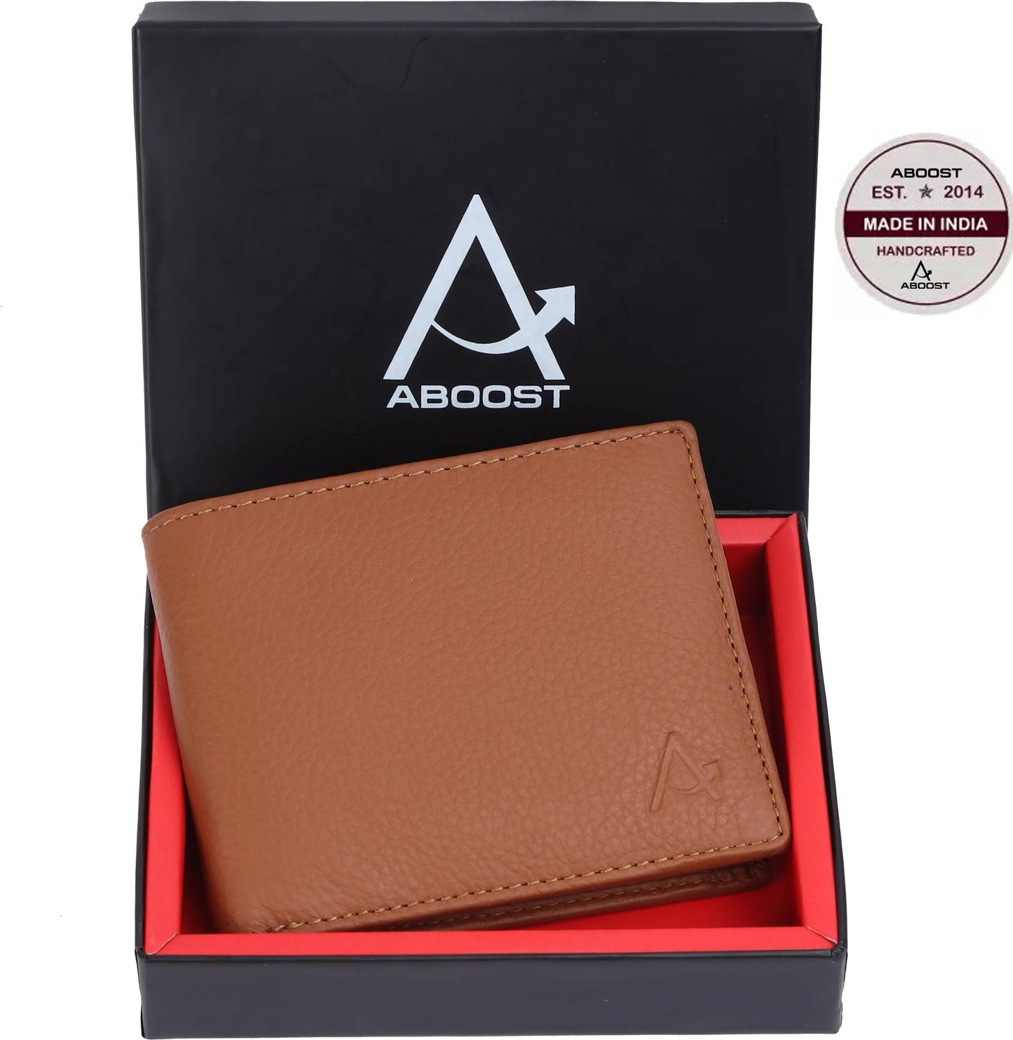 ABOOST Men Casual, Formal, Evening/Party, Travel, Trendy Tan Genuine Leather Wallet