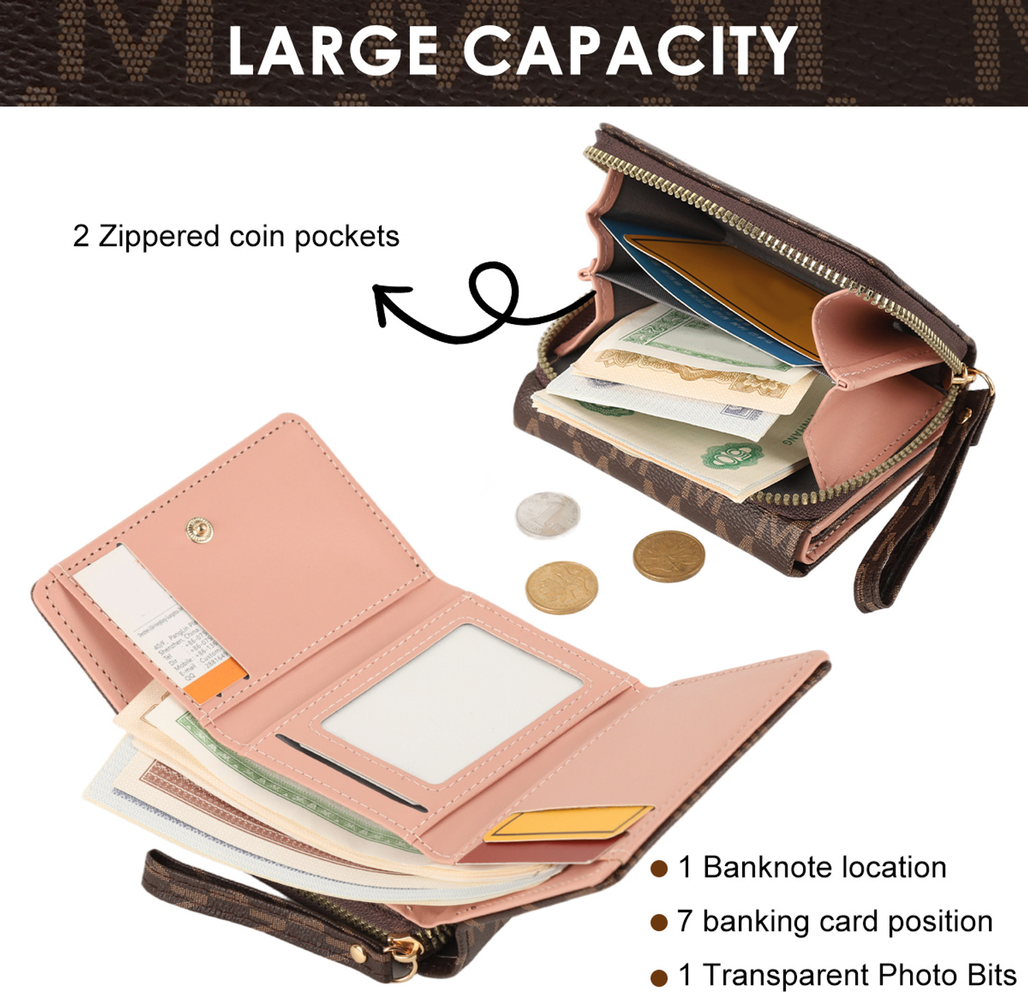 Image of Zorbes Women Casual Brown Artificial Leather Wallet