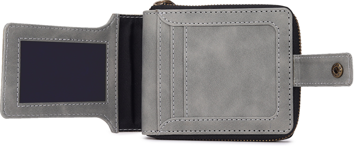 Image of BULLFINCH Men Evening /Party, Trendy Grey Artificial Leather Wallet