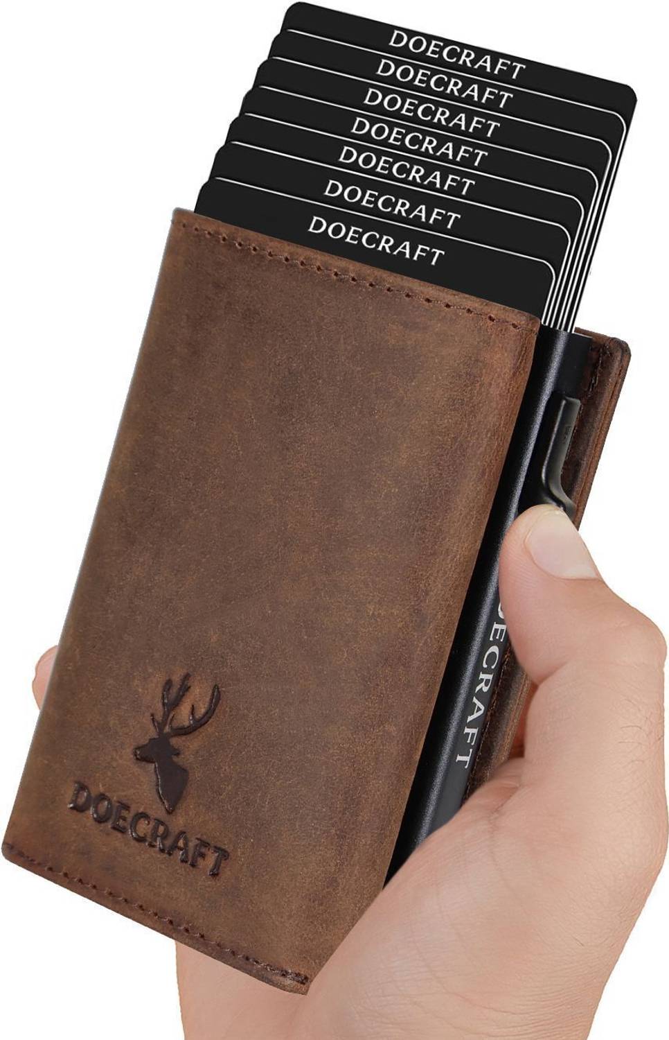 DOECRAFT Men Brown Leather Wallet - Image 3