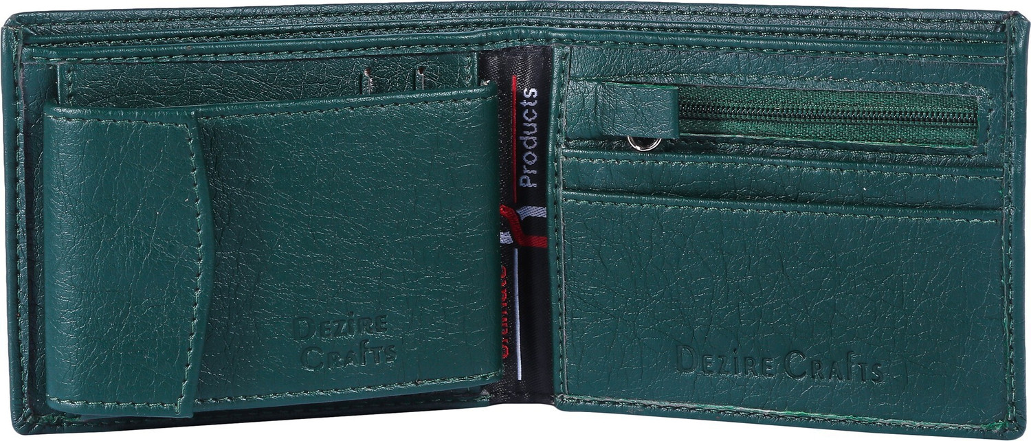 Image of DEZiRE CRAfTS Men Trendy, Travel, Evening /Party, Formal, Casual, Ethnic Green Artificial Leather Wallet - Regular Size (12 Card Slots)