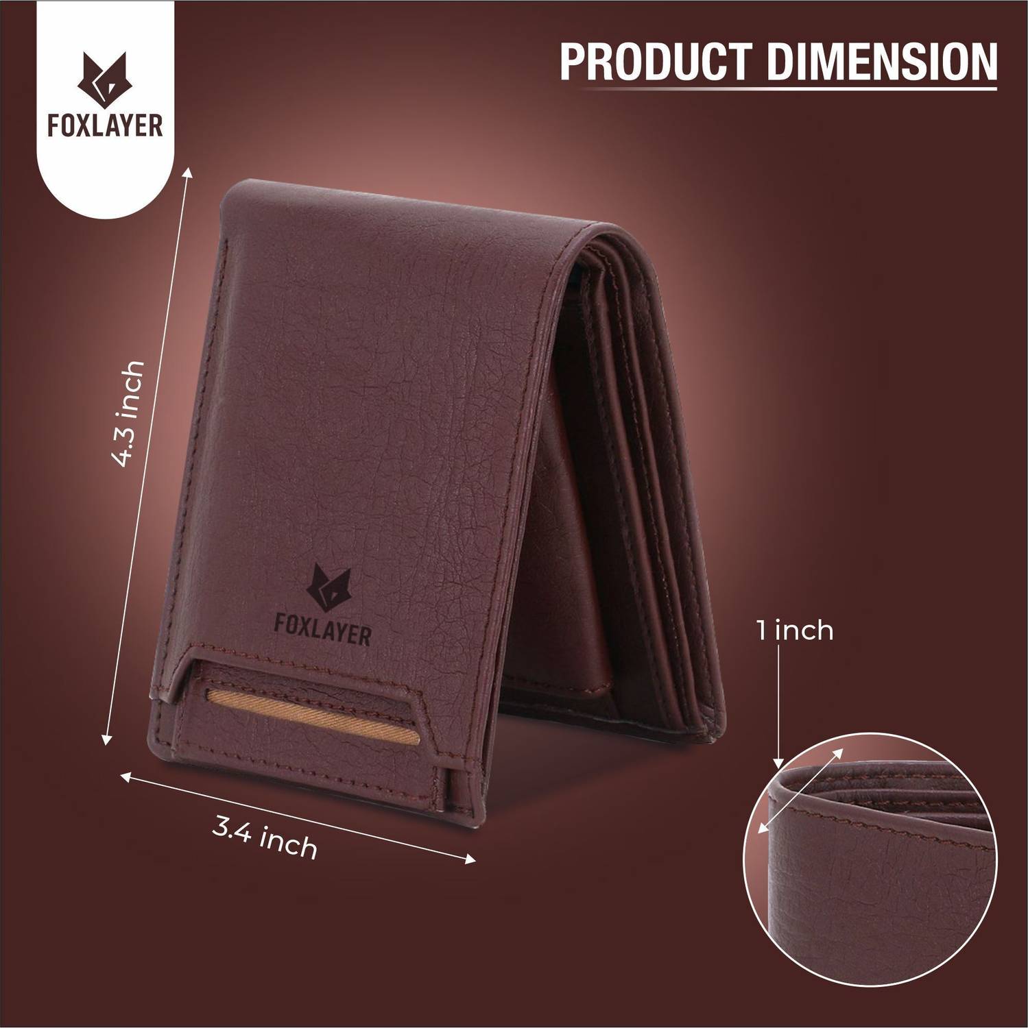 Foxlayer Men Brown Leather Wallet - Image 1