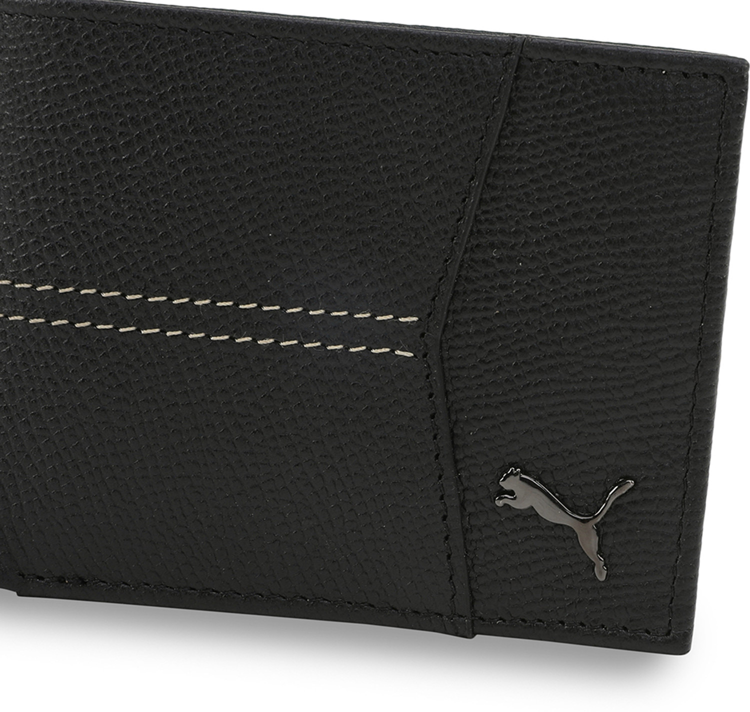 Image of PUMA Men & Women Casual Black Genuine Leather Wallet