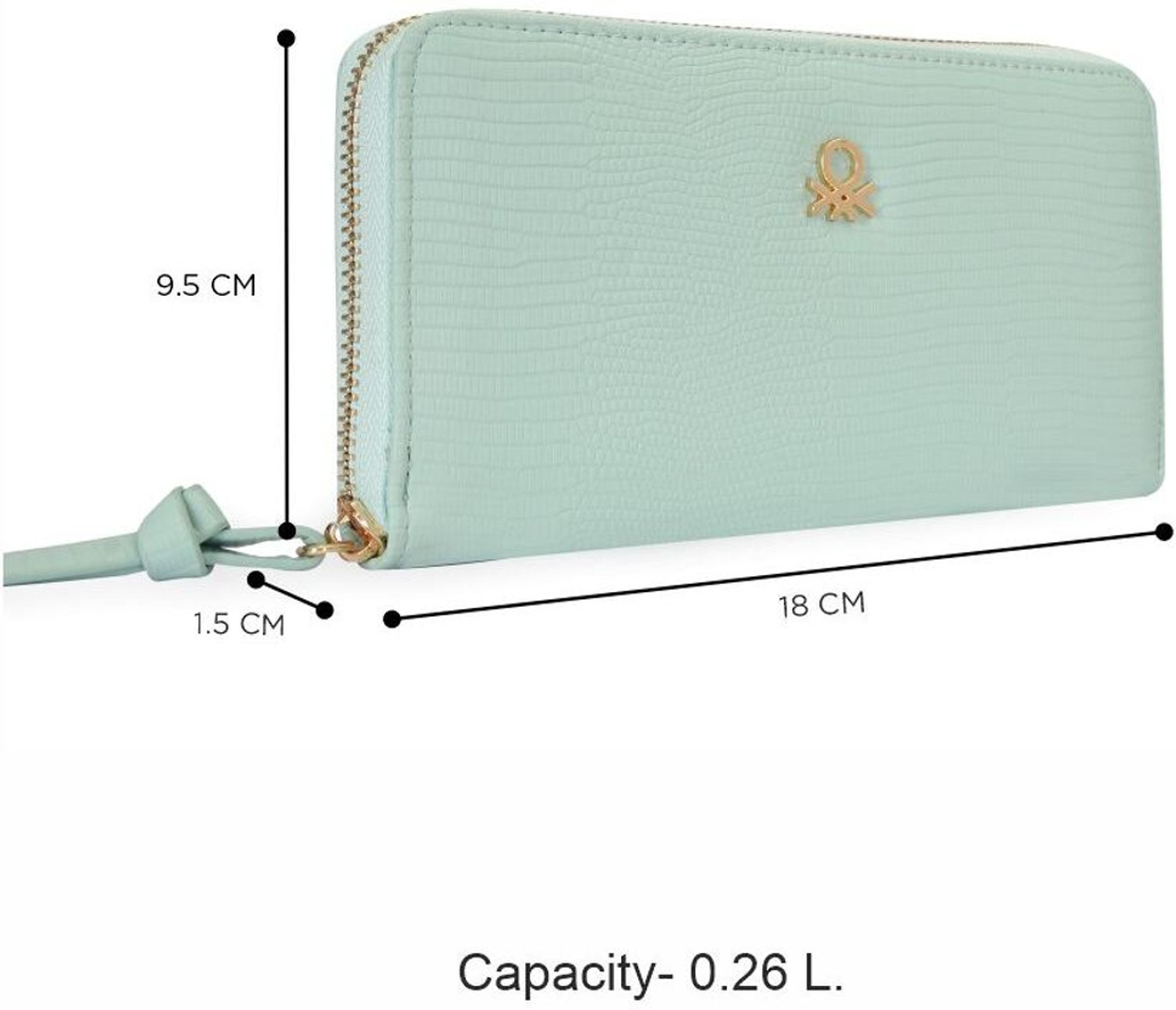 Image of United Colors of Benetton Women Green Genuine Leather Wallet