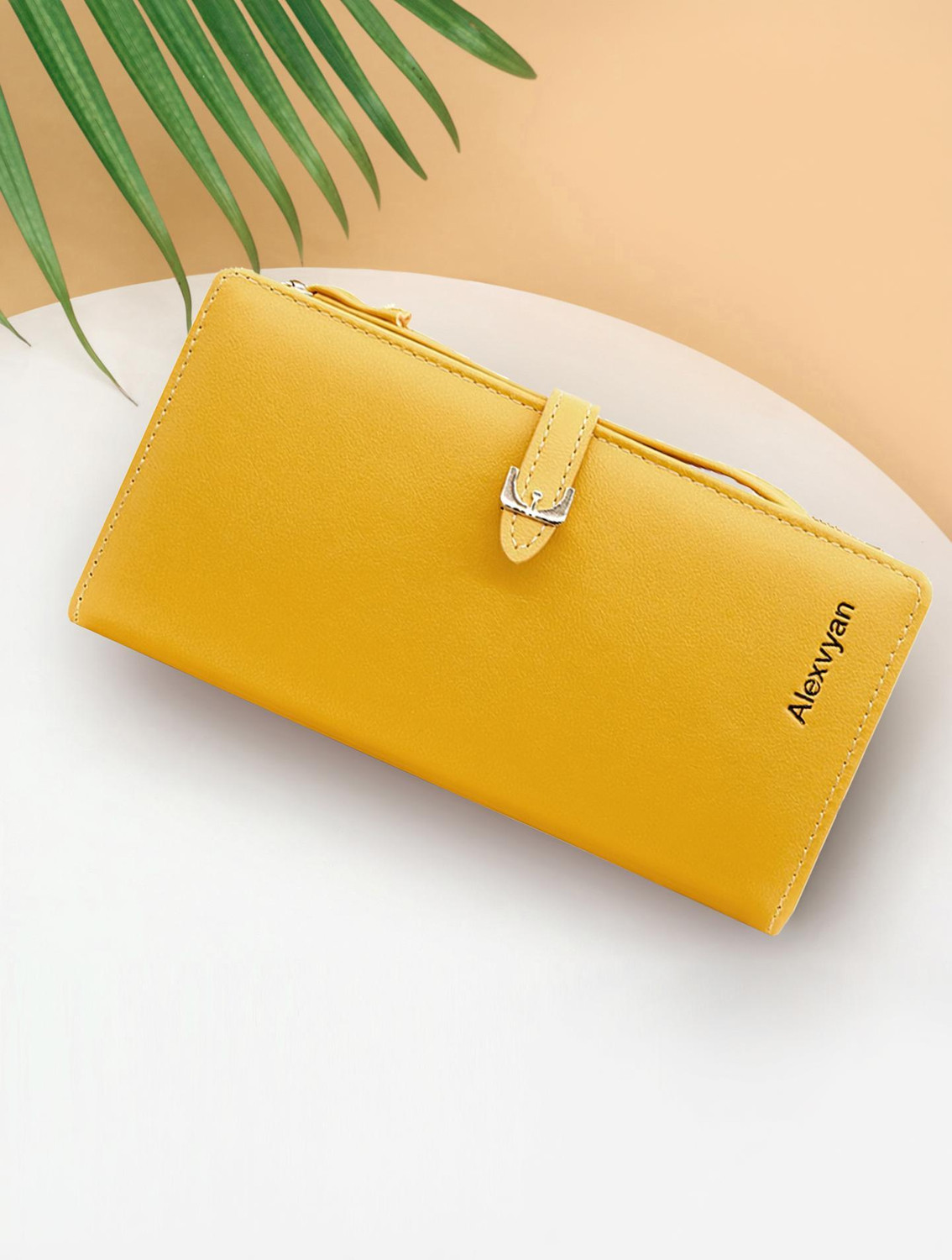 Image of AlexVyan Women Casual, Ethnic, Evening /Party, Travel, Trendy Yellow Genuine Leather Wallet