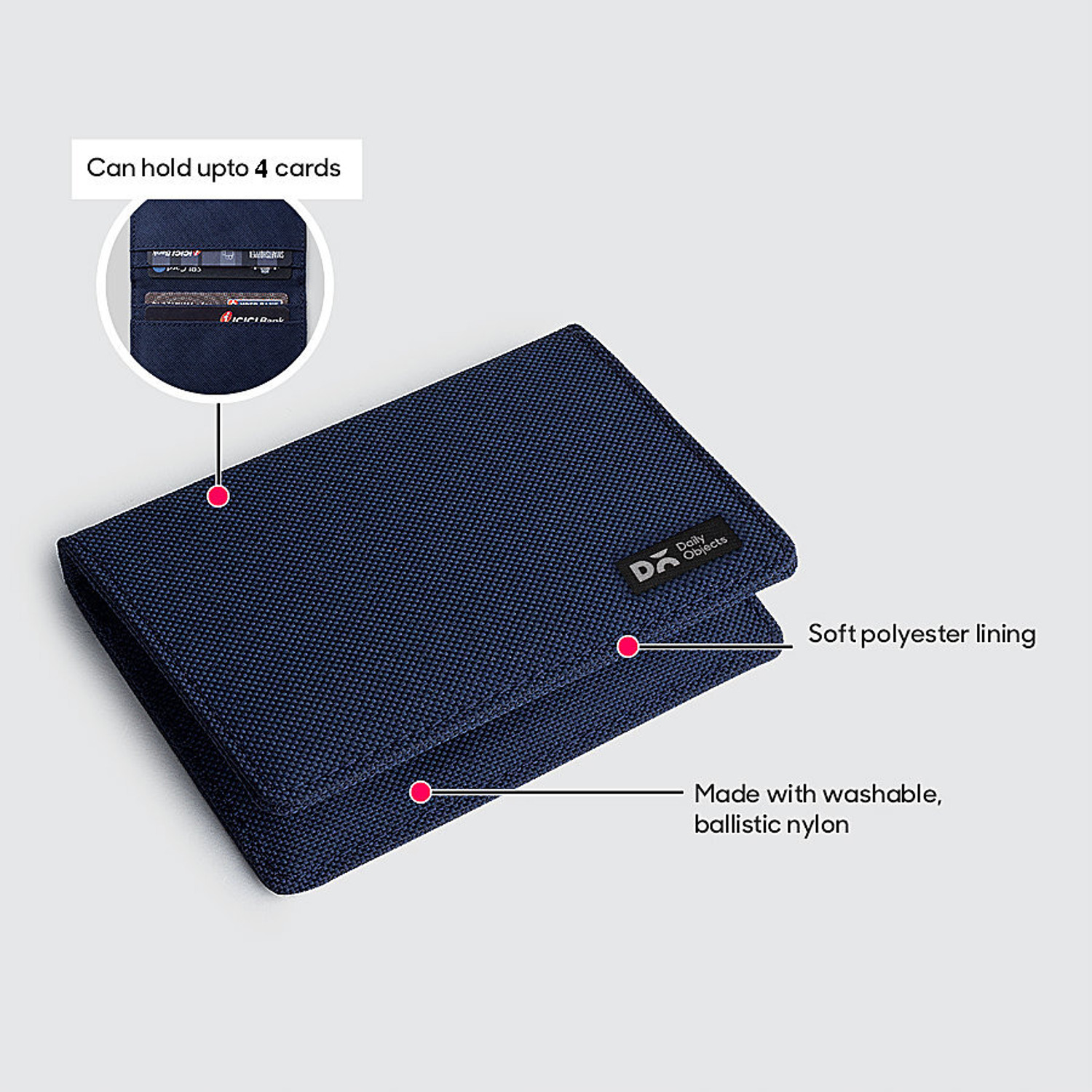 Image of DailyObjects Women Casual Blue Canvas Wallet