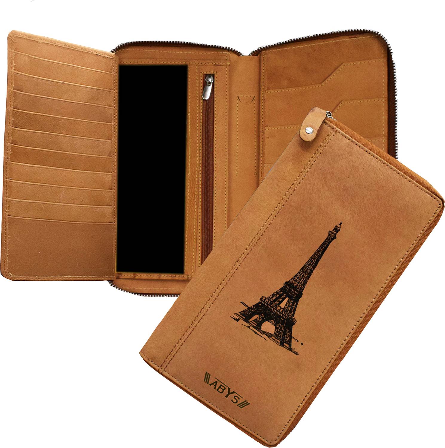 ABYS Men & Women Travel, Trendy, Evening/Party Tan Genuine Leather Document Holder