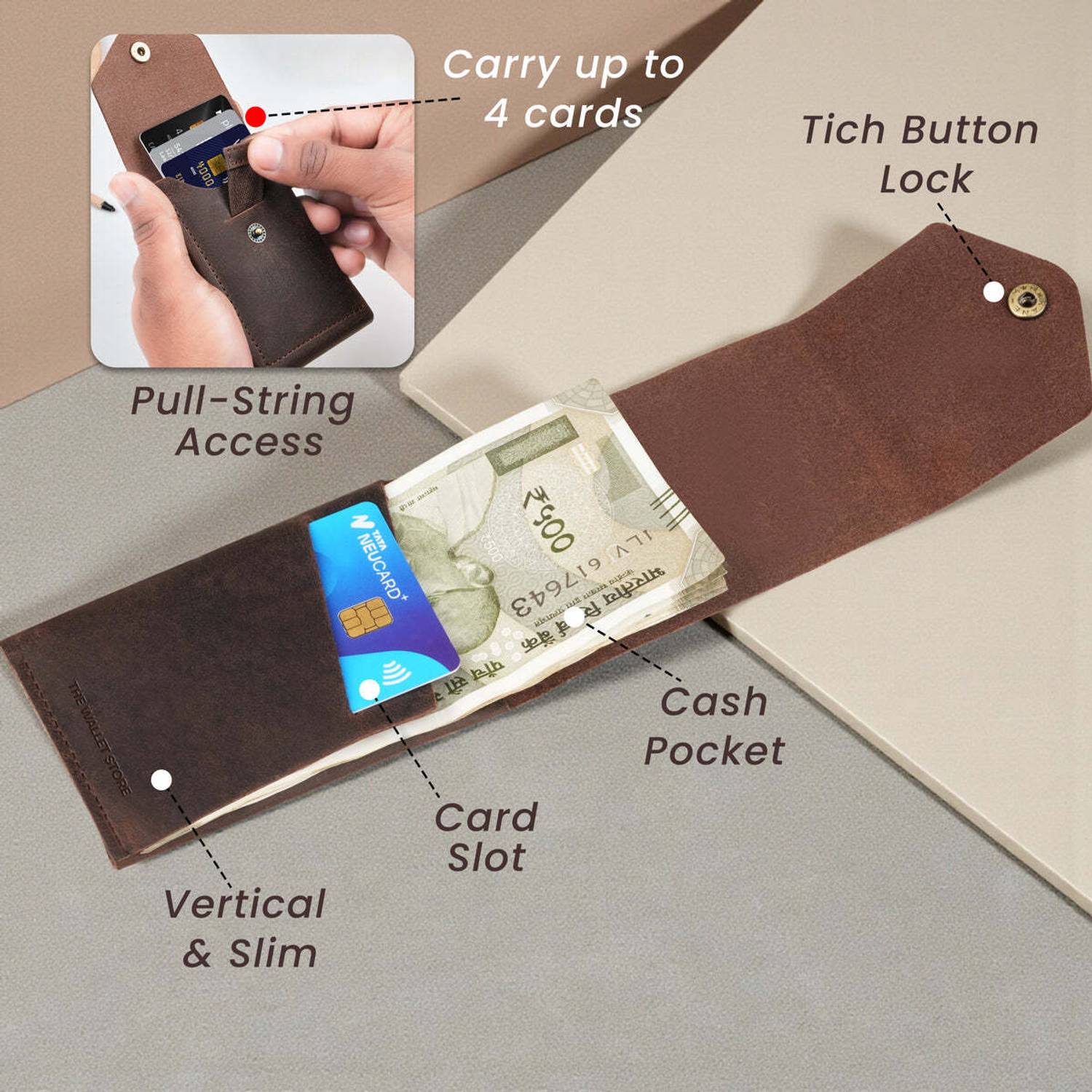 eXcorio Men Brown Genuine Leather Wallet - Image 2