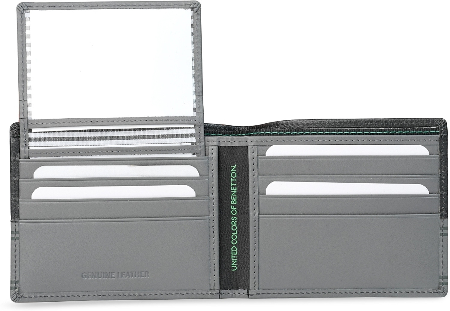 Image of United Colors of Benetton Men Casual, Formal Black Genuine Leather Wallet