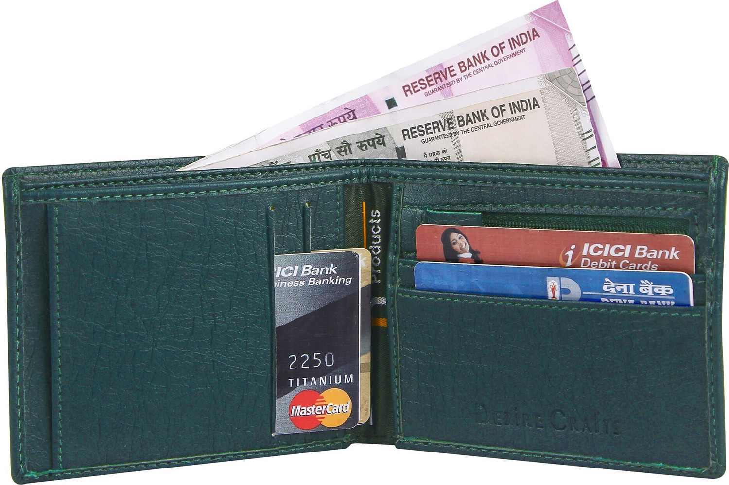 Image of DEZiRE CRAfTS Men Trendy, Travel, Evening /Party, Formal, Casual, Ethnic Green Artificial Leather Wallet - Regular Size (12 Card Slots)