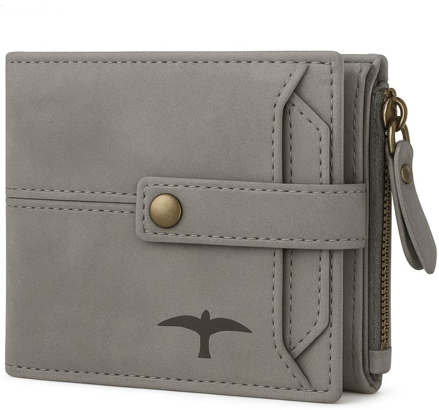 Image of BULLFINCH Men Evening /Party, Trendy, Casual Grey Artificial Leather Wallet