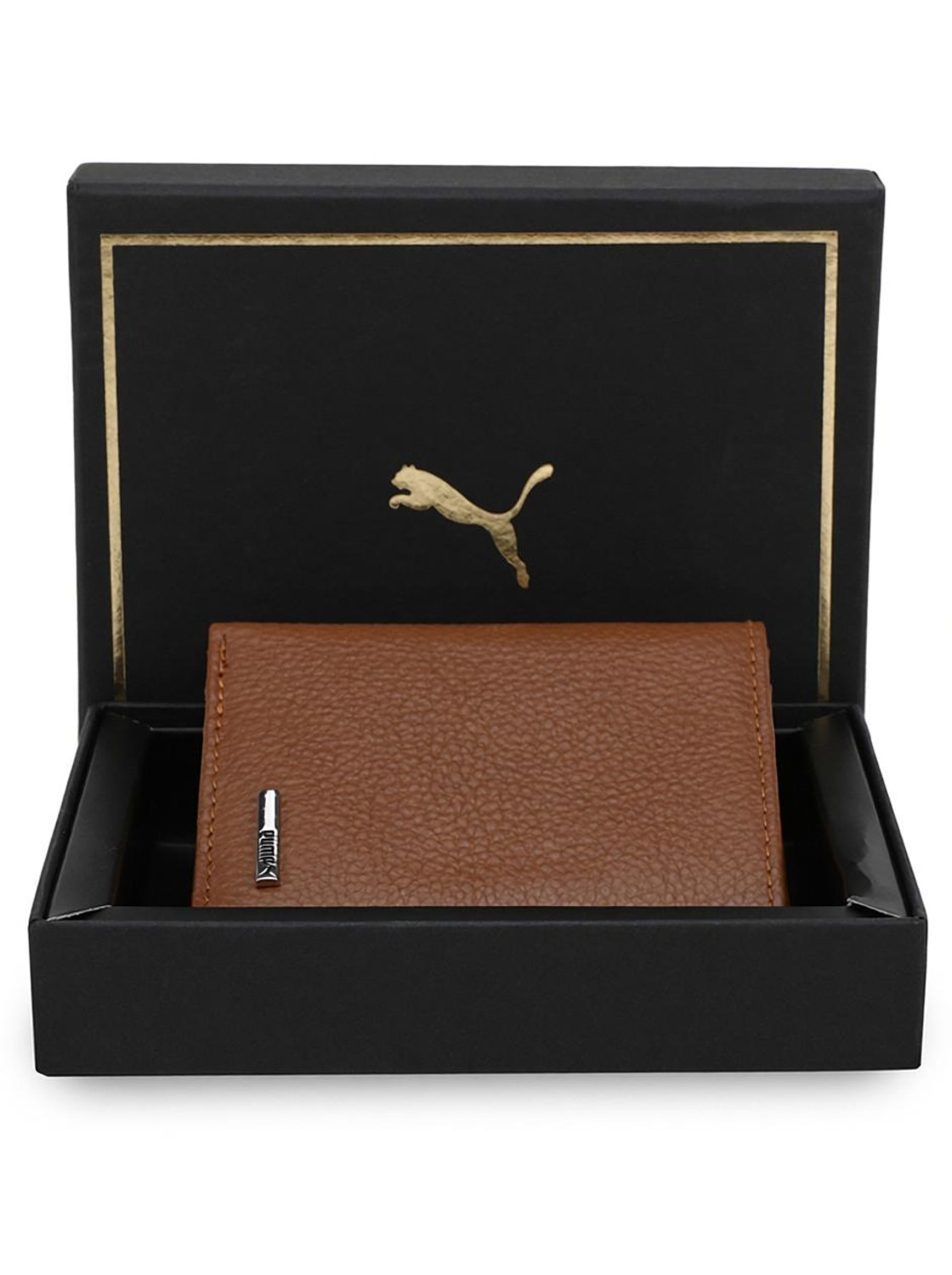 PUMA Men & Women Casual Brown Genuine Leather Wallet