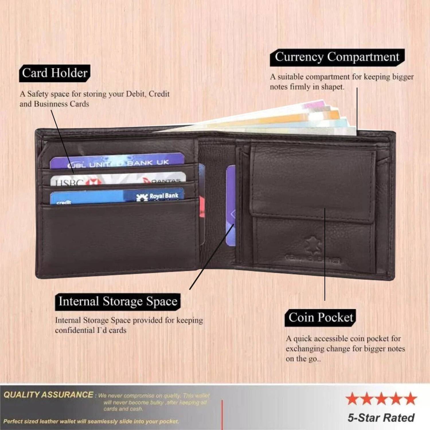 WILD NAPA Men Brown Genuine Leather Wallet - Image 3