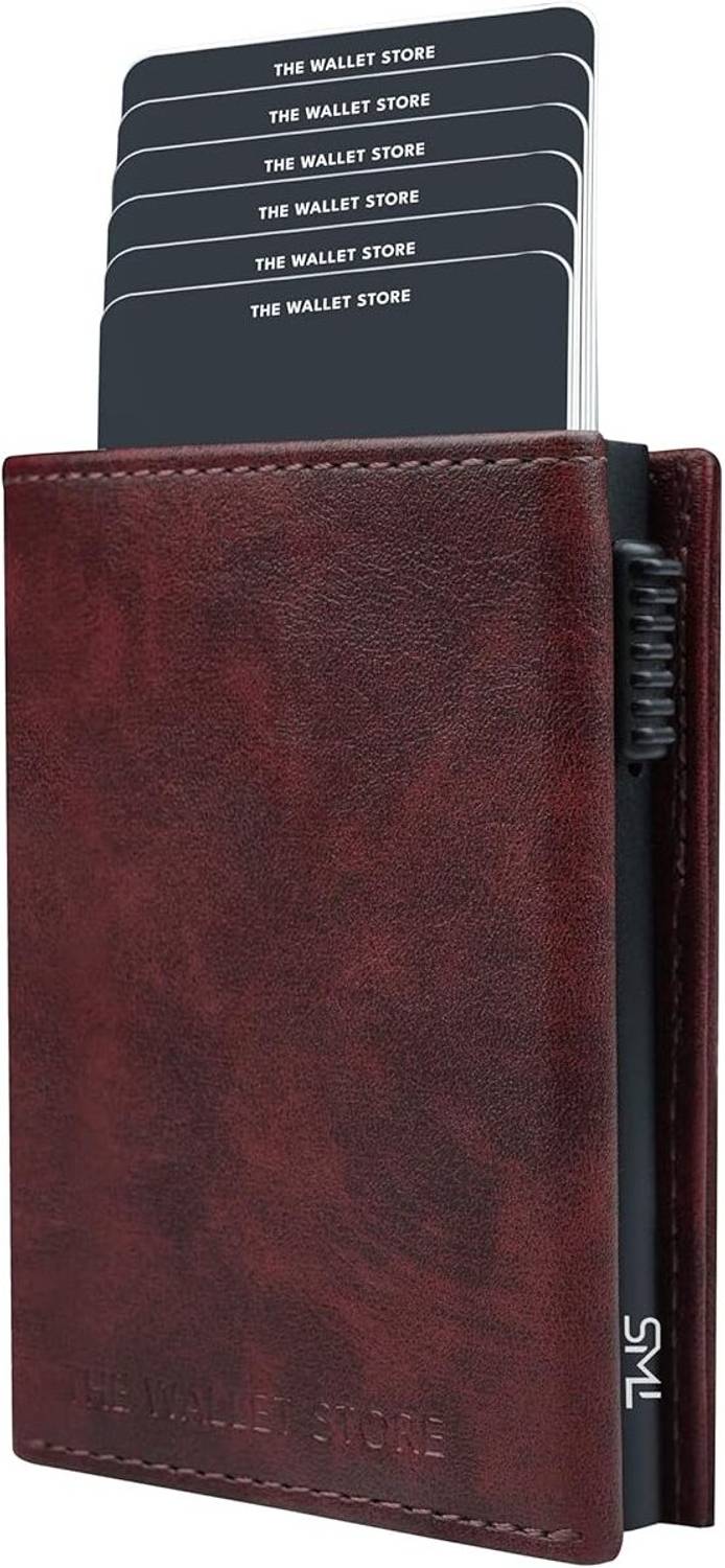 thewalletstore Men Maroon Leather Wallet - Image 1