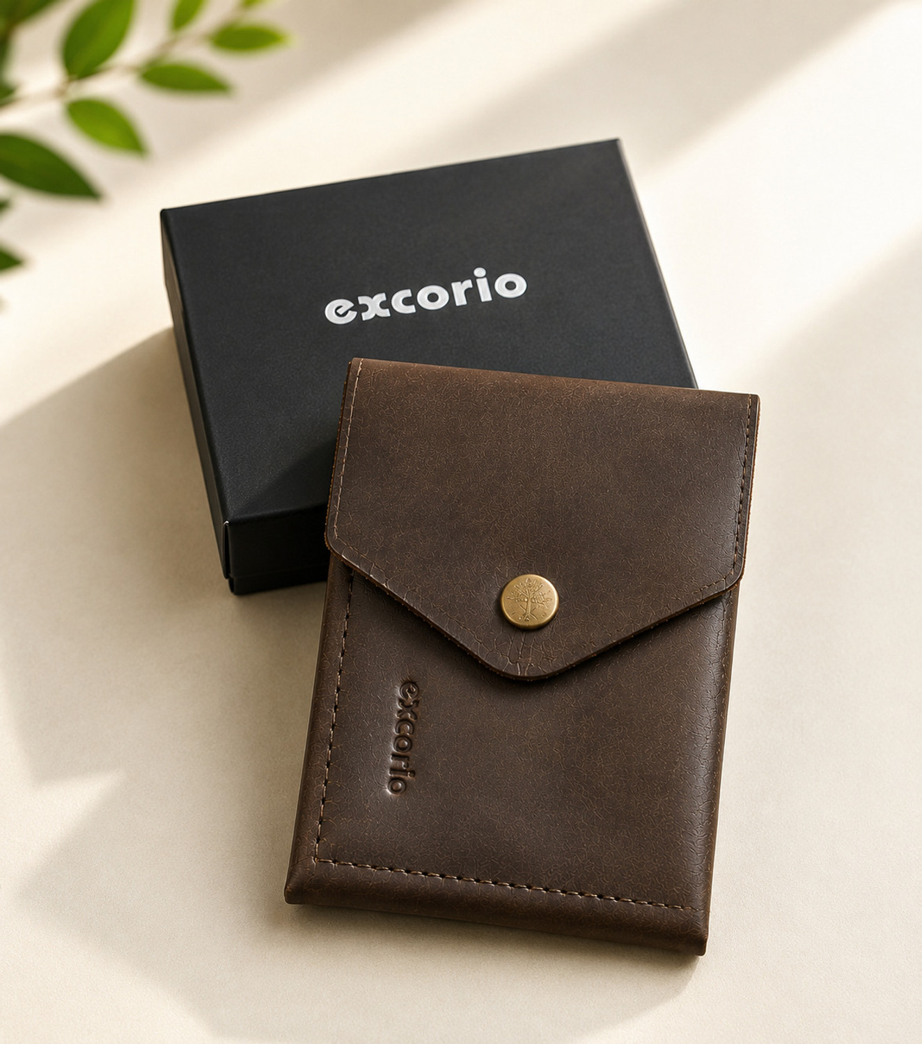 Image of eXcorio Men Trendy, Travel, Casual Brown Genuine Leather Wallet