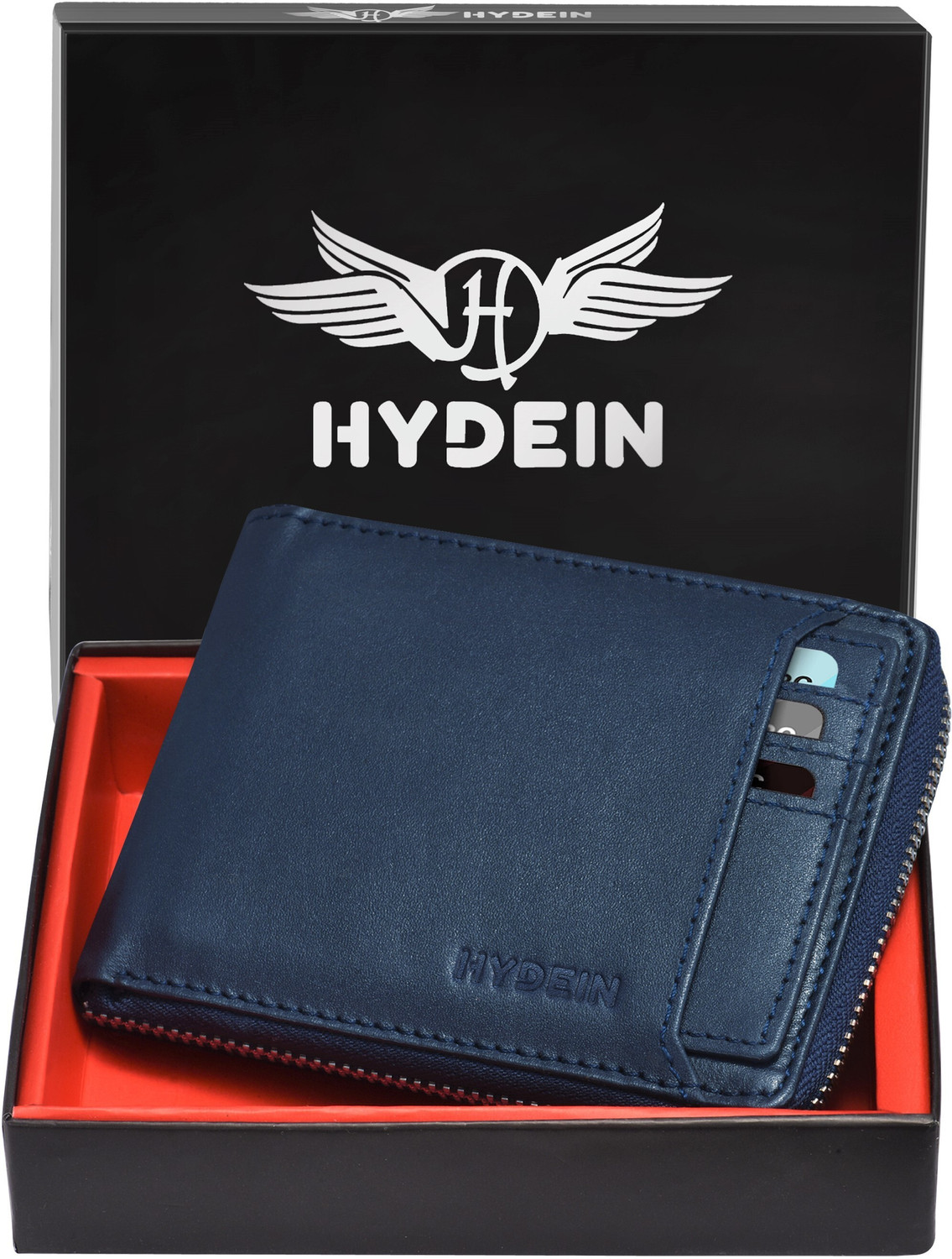 Image of HYDEIN Men Trendy, Evening /Party Blue Genuine Leather Wallet