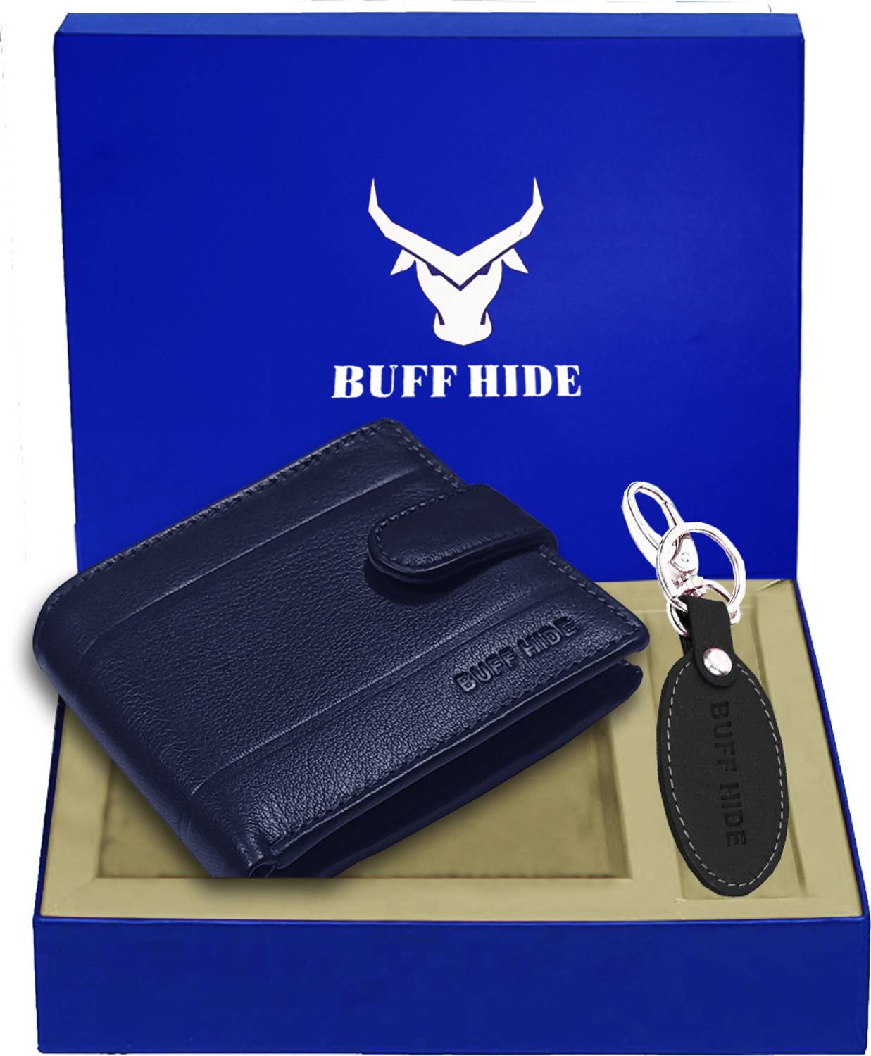 BUFFHIDE Men Casual, Ethnic, Evening/Party, Formal Blue Genuine Leather Wallet