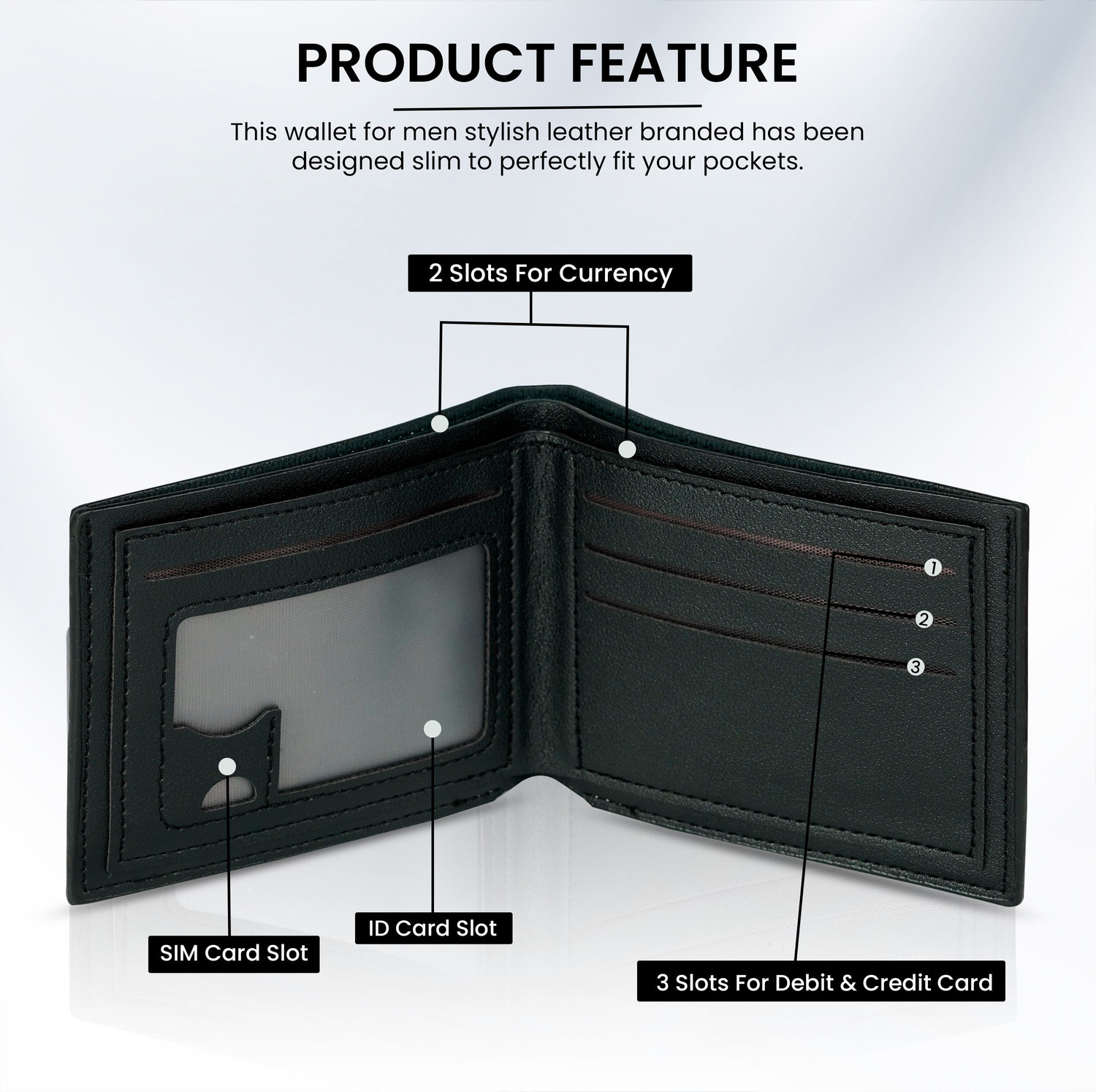 Image of STORITE Men Casual, Travel, Formal Black Artificial Leather Wallet