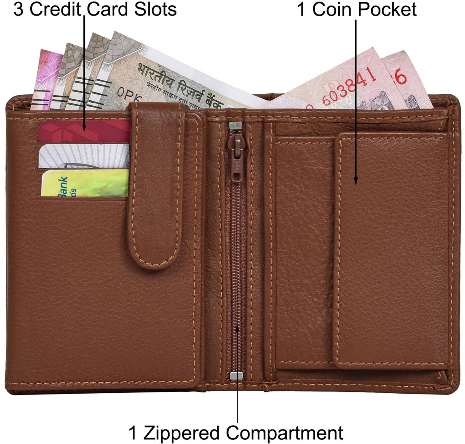 URBAN FOREST Men Brown Leather Wallet - Image 3