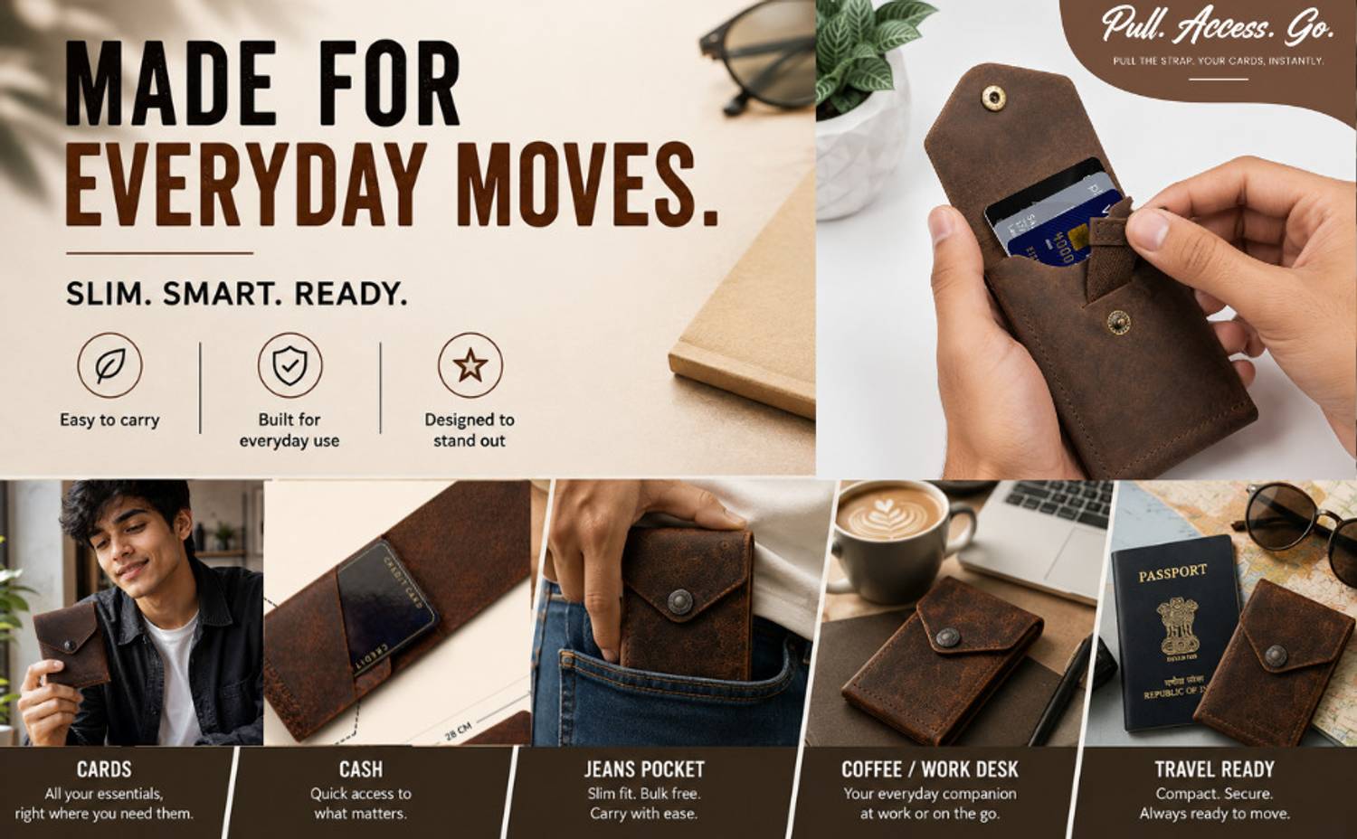 WILDVIBEZ Brown Genuine Leather Wallet - Image 3