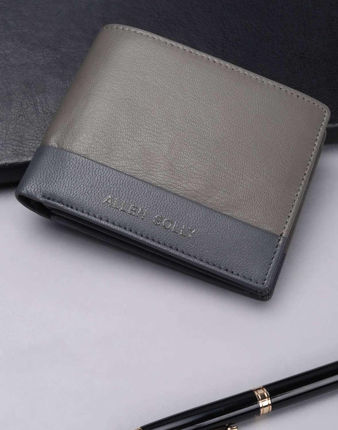 Allen Solly Men Grey Genuine Leather Wallet