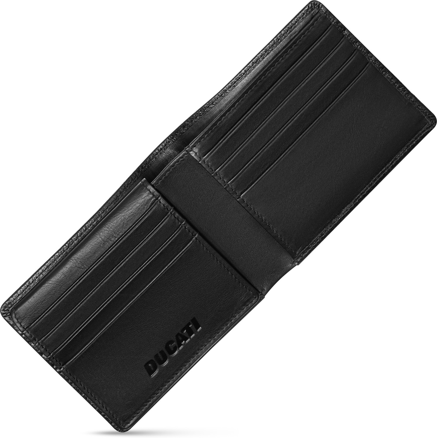 Image of DUCATI CORSE Men Casual Black Genuine Leather Wallet (8 Card Slots)