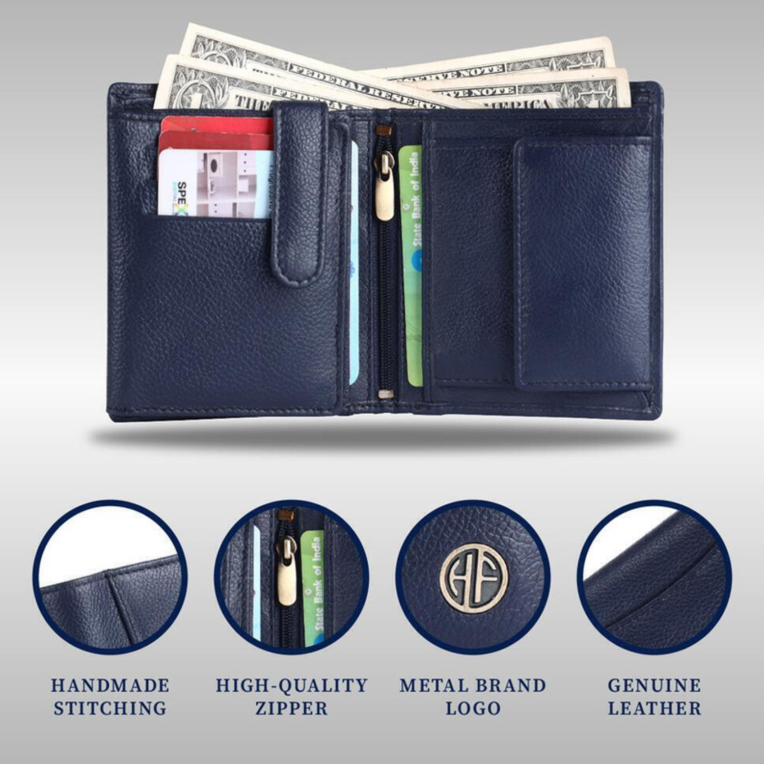 Image of Hammonds Flycatcher Men Casual, Formal, Evening /Party, Travel, Trendy Blue Genuine Leather Wallet