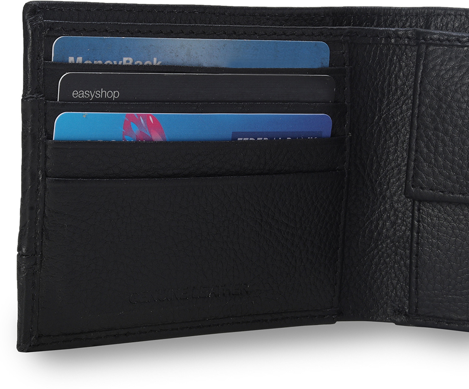 Image of PUMA Men & Women Black Genuine Leather Wallet