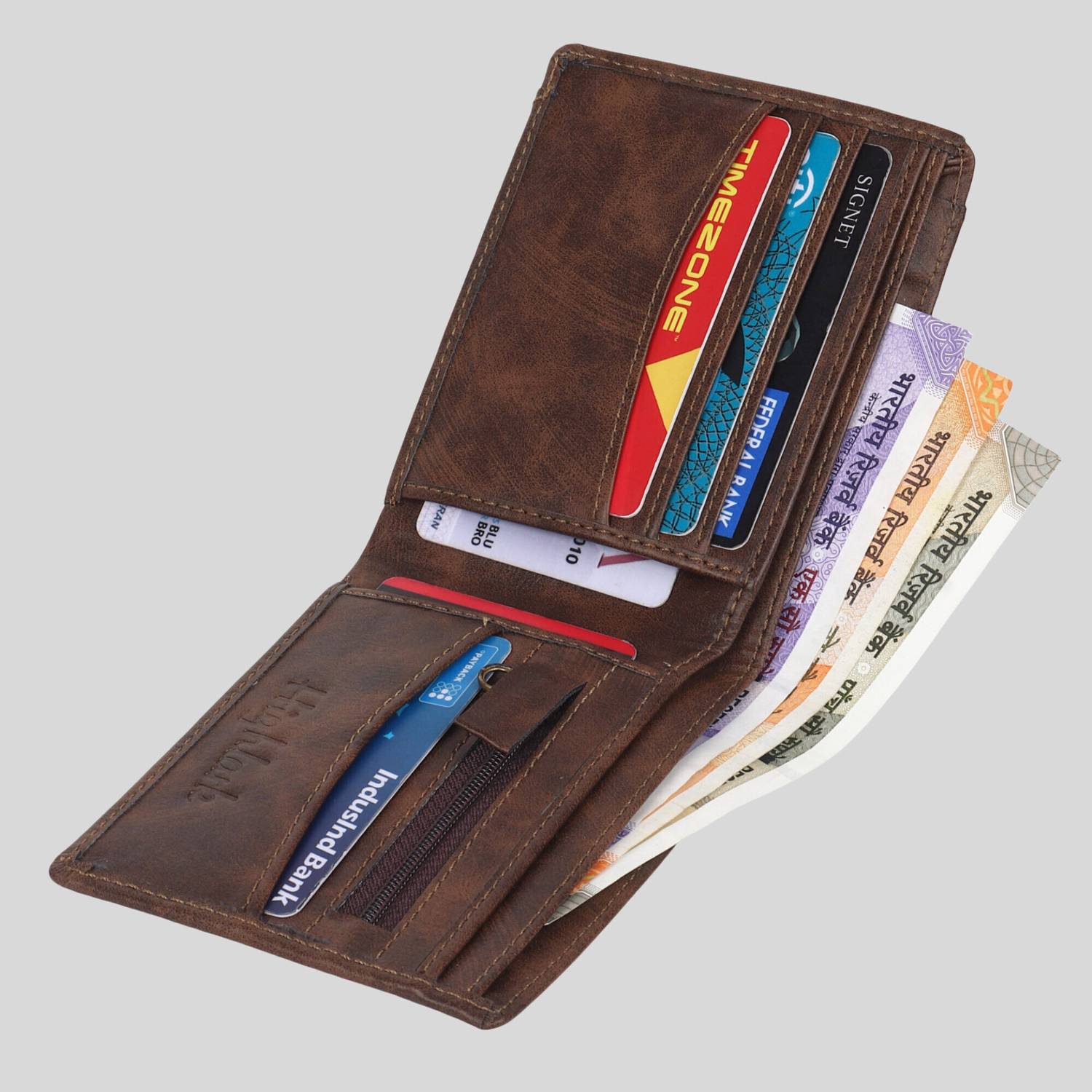 HouseOfCommon Men Brown Leather Wallet - Image 2