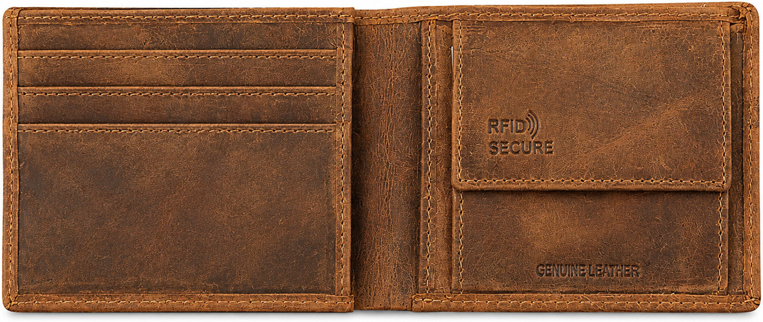 Image of THE GENTLEMEN Men & Women Casual, Ethnic, Evening /Party, Formal, Trendy, Travel Brown Genuine Leather Wallet