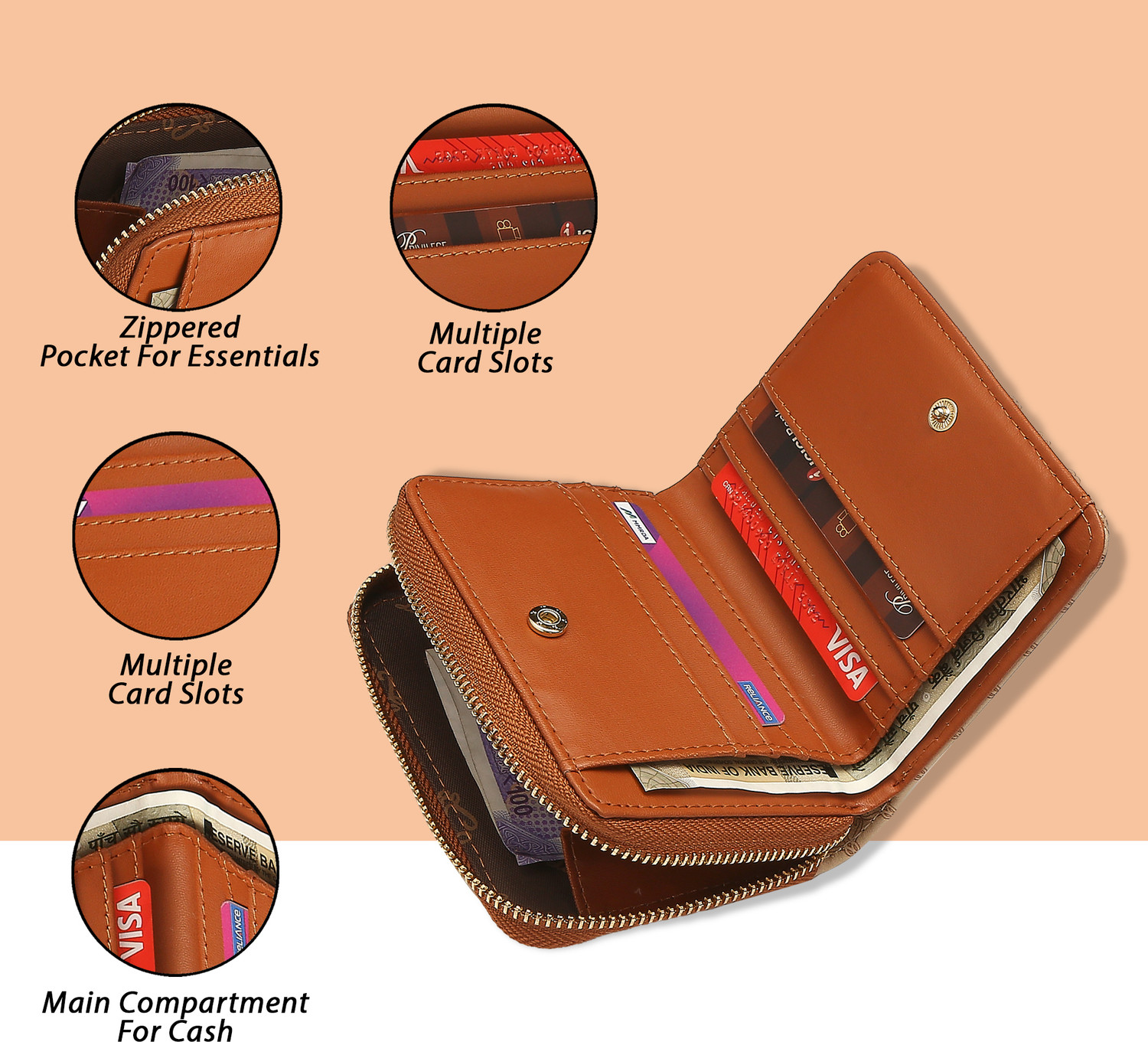 Image of LAVIE Women Casual Beige Artificial Leather Wallet