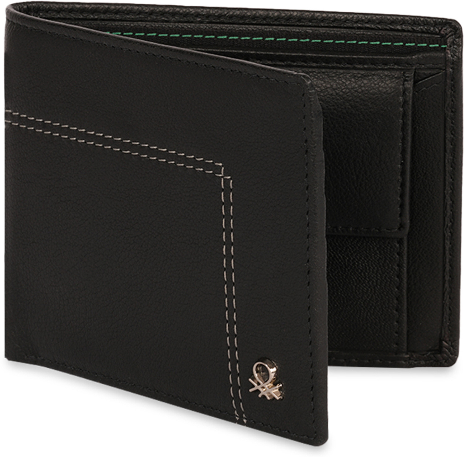 Image of United Colors of Benetton Men Casual Black Genuine Leather Wallet