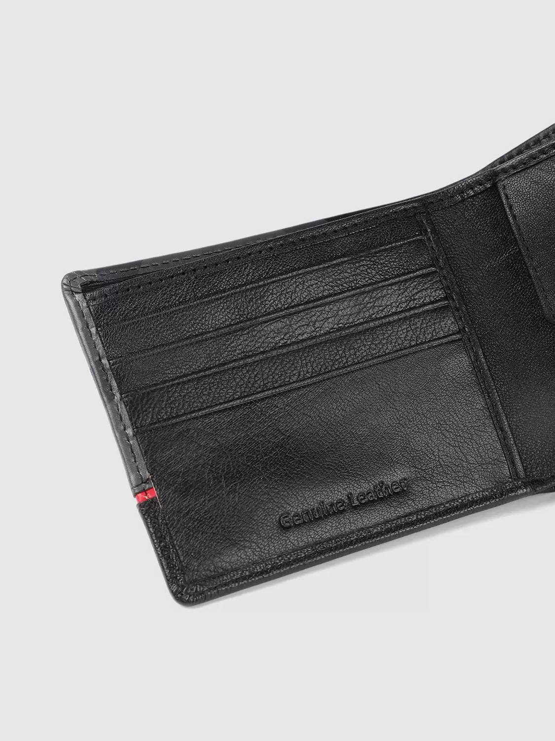 Image of WROGN Men Formal Black Genuine Leather Wallet