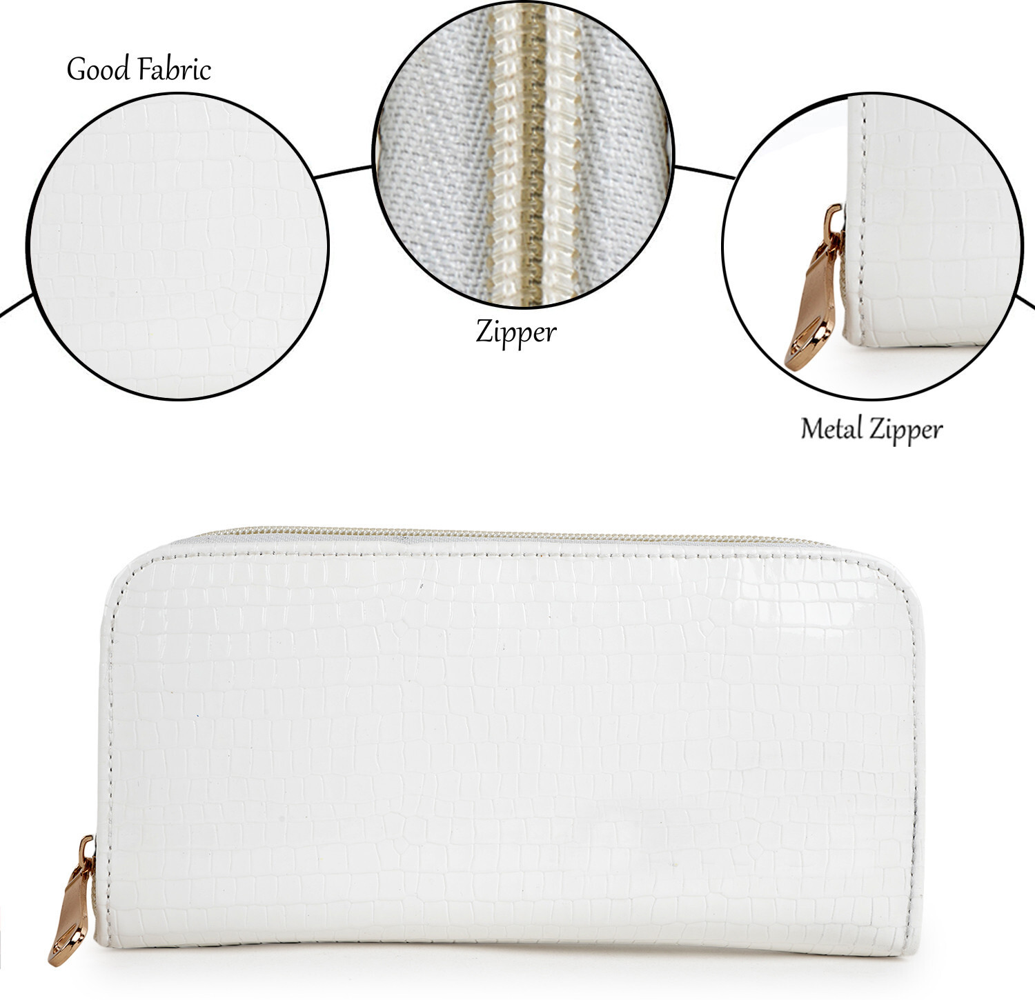 Image of QNS Women Casual, Ethnic, Evening /Party, Formal, Travel, Trendy White Artificial Leather Wallet