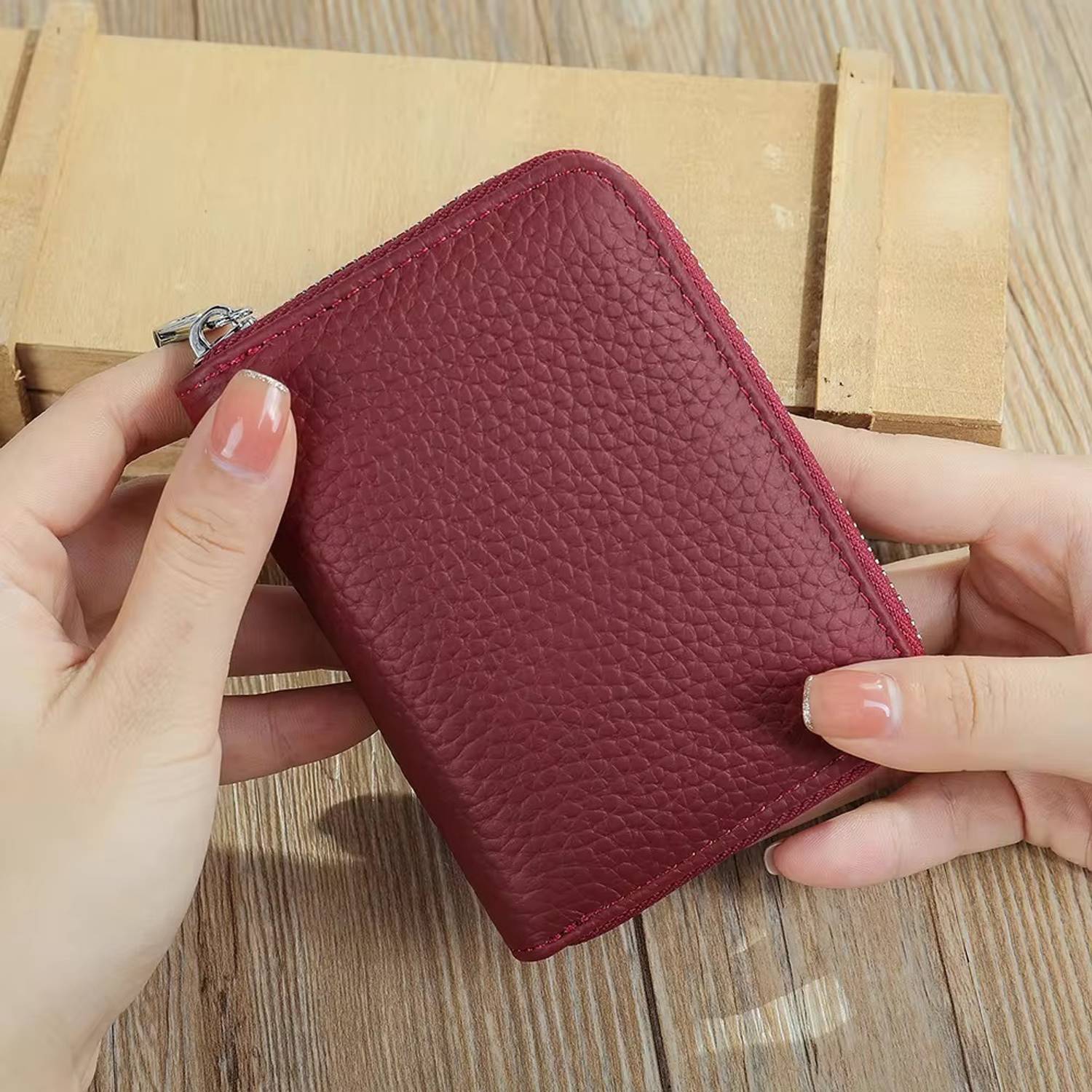 Belton Men & Women Casual Red Artificial Leather Card Holder