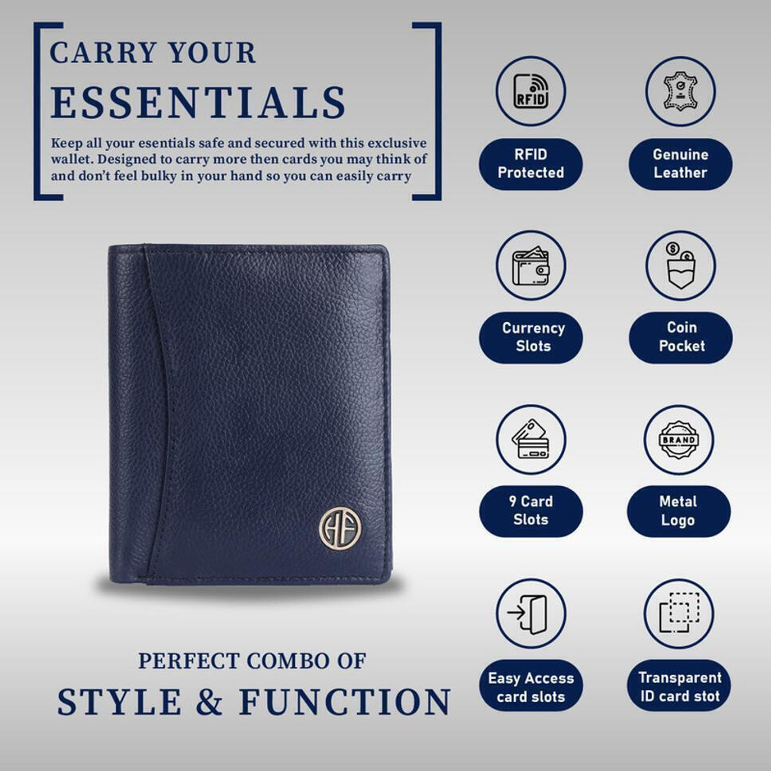 Image of Hammonds Flycatcher Men Casual, Formal, Evening /Party, Travel, Trendy Blue Genuine Leather Wallet