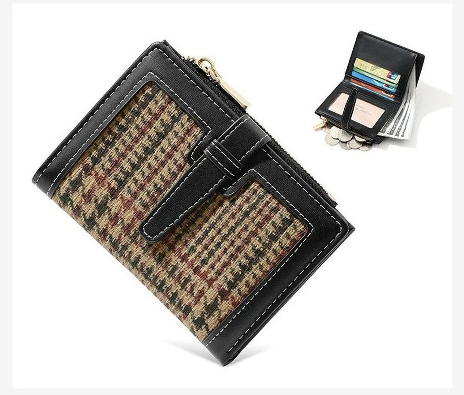 Image of StyleForevr Women Casual, Ethnic, Evening /Party, Formal, Travel, Trendy Black Artificial Leather Wallet