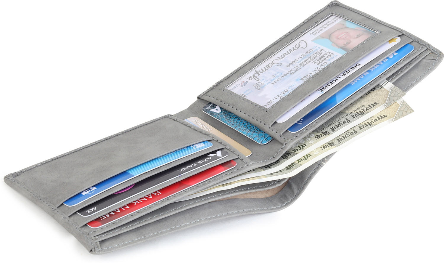 Image of Highlark Men Evening /Party, Casual, Formal, Travel, Trendy Grey Artificial Leather Wallet