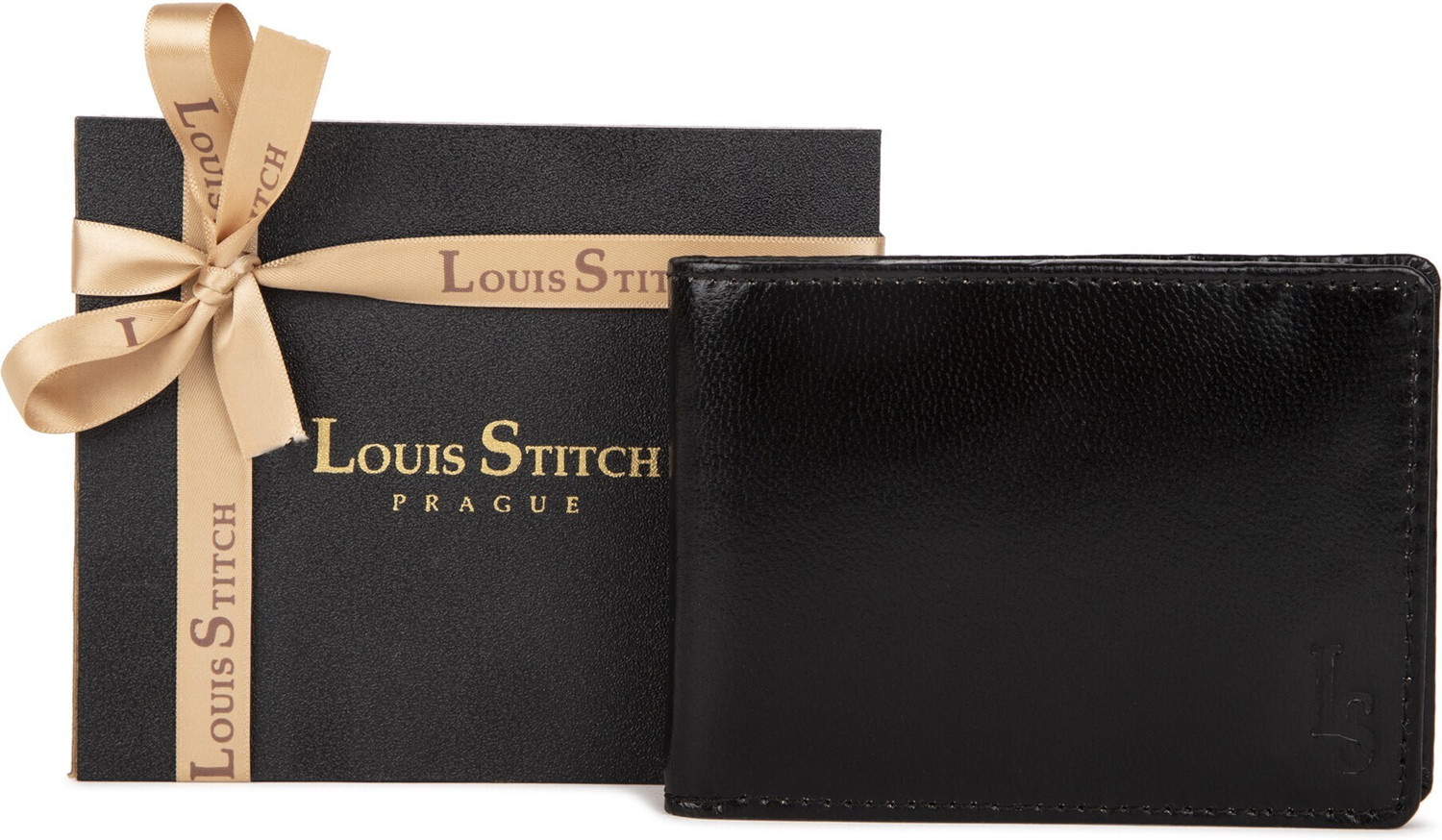Image of LOUIS STITCH Men Casual Black Genuine Leather Wallet