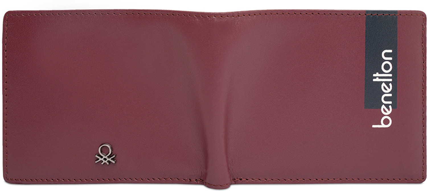 Image of United Colors of Benetton Men Casual Maroon Genuine Leather Wallet
