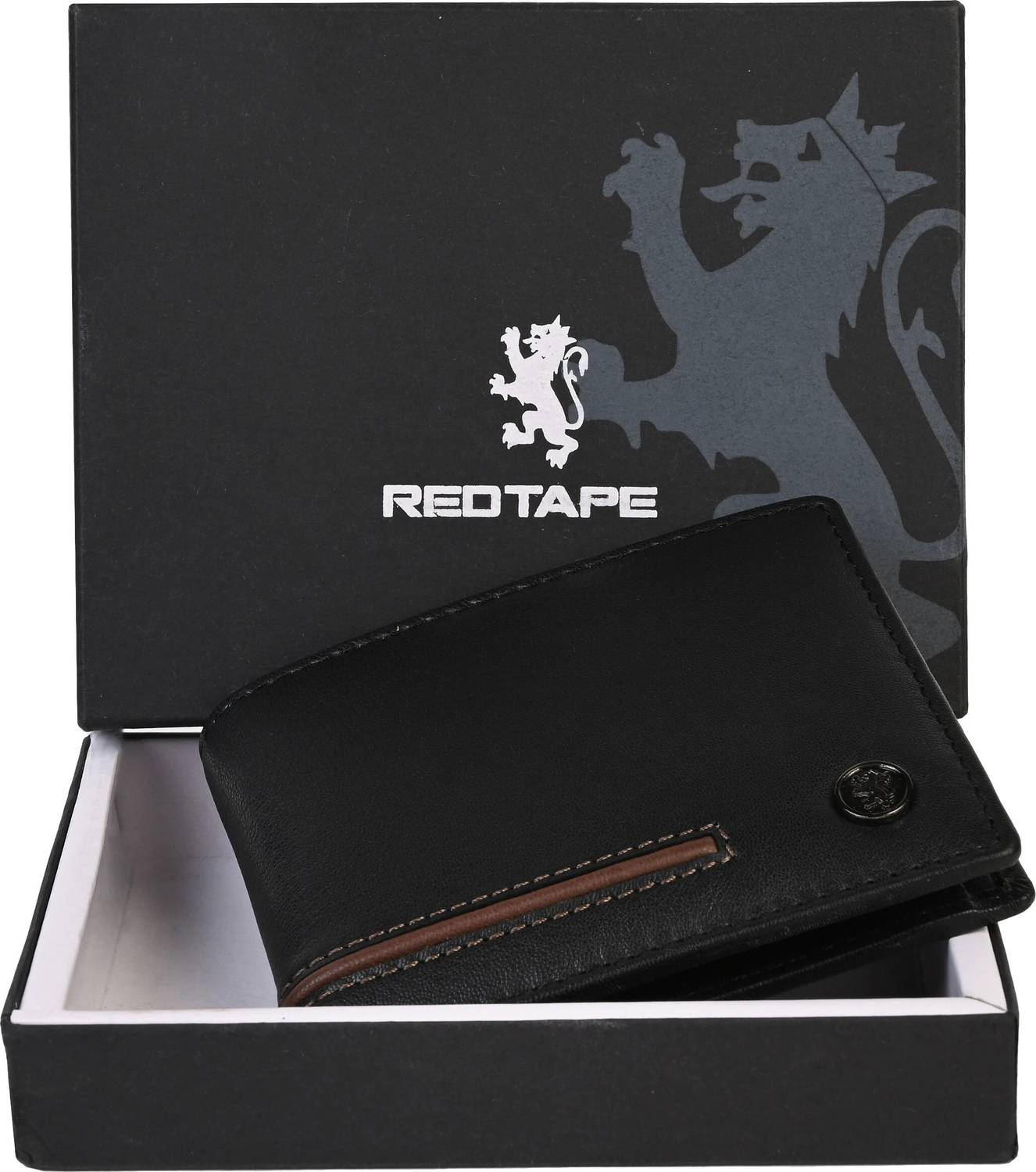 RED TAPE Men Black Leather Wallet - Image 1