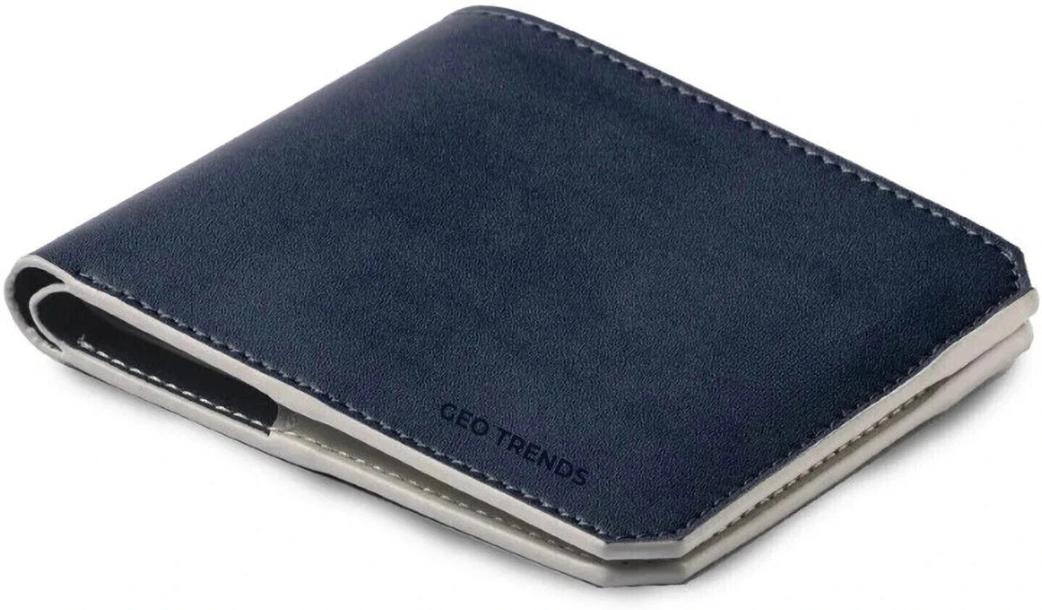 Image of GEO TRENDS Men Casual Blue Genuine Leather Wallet