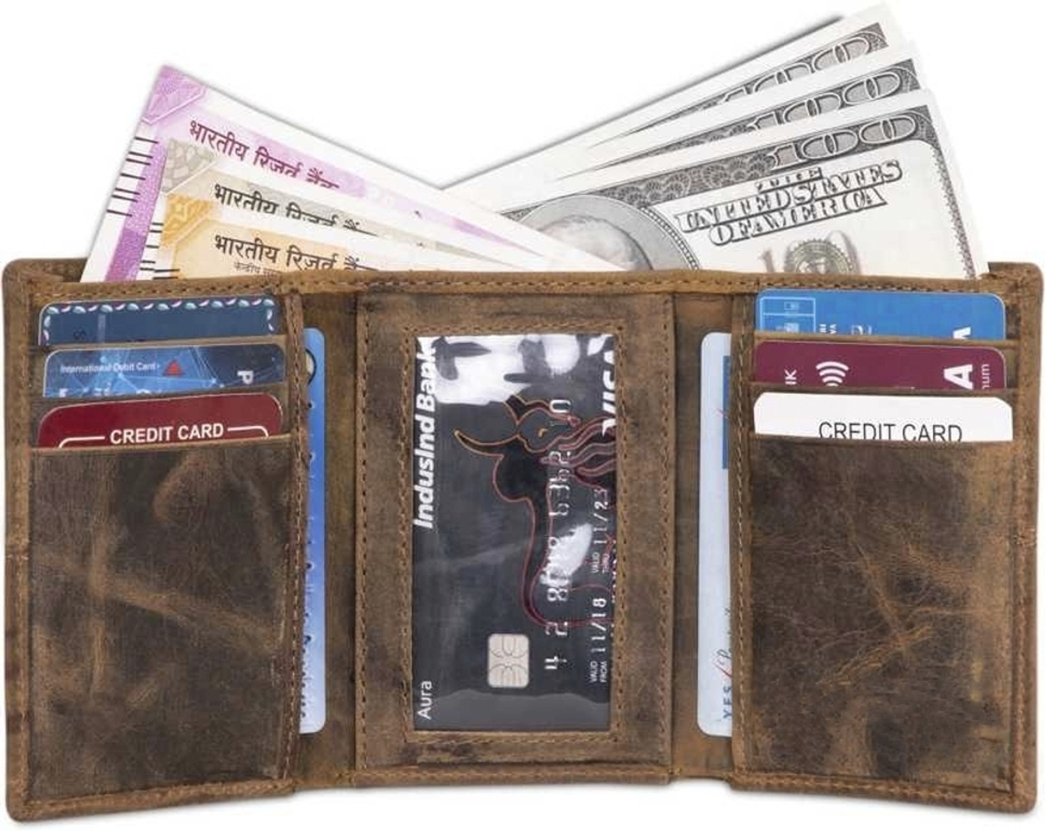 Image of ree cope Men Casual, Casual, Trendy Tan Genuine Leather Wallet