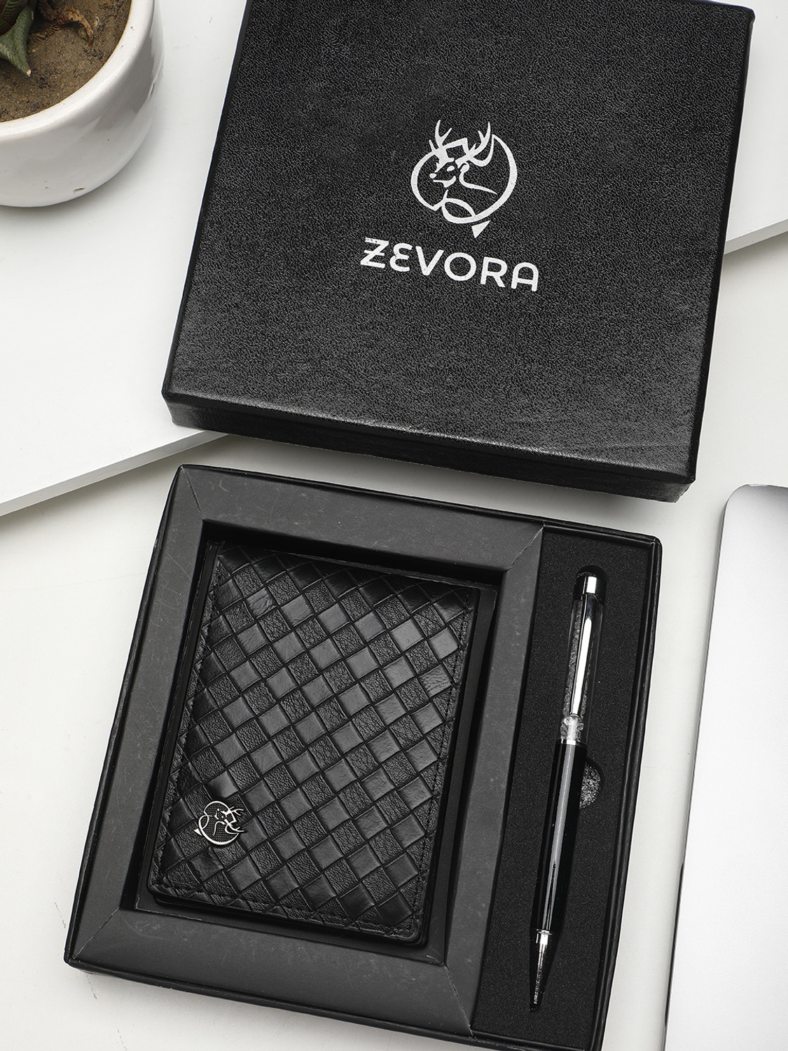 ZEVORA Men Casual, Formal Black Genuine Leather Wallet